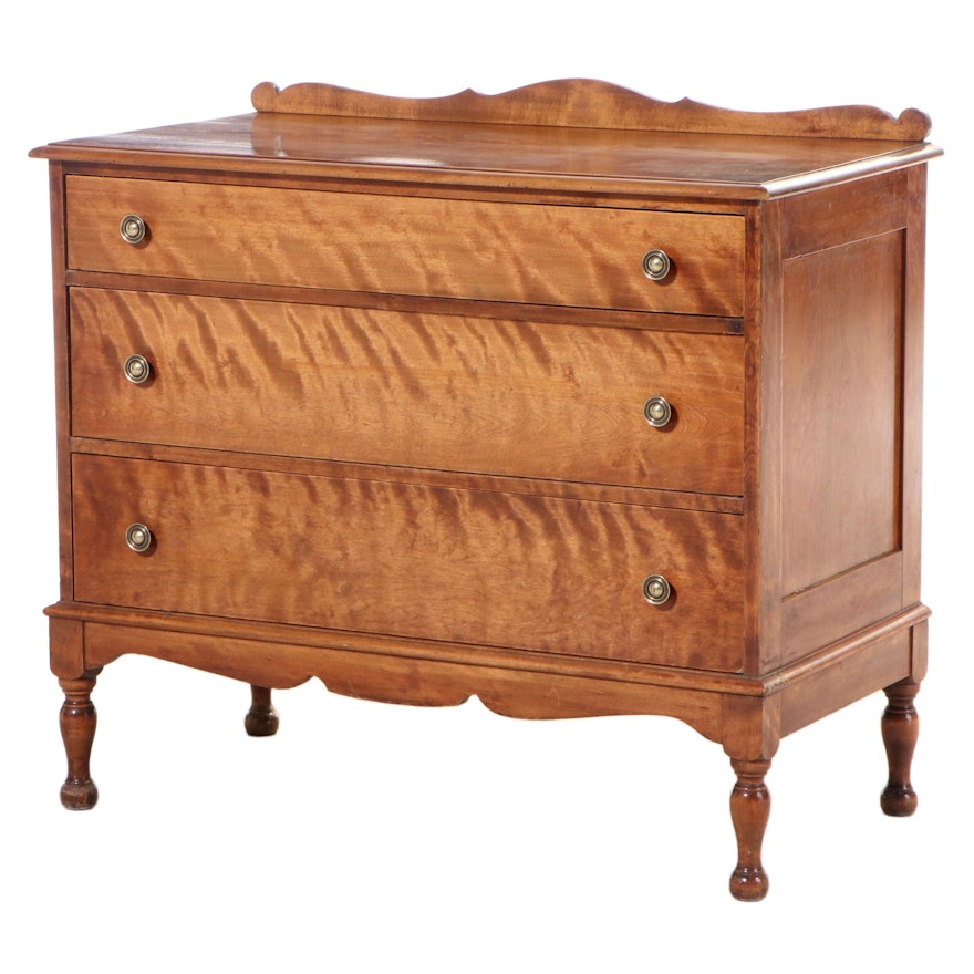 Colonial Revival Flame Birch Chest of Drawers, 1920s