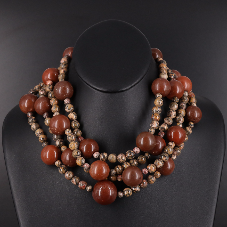 Jay Feinberg Tiered Four Strand Jasper Necklace