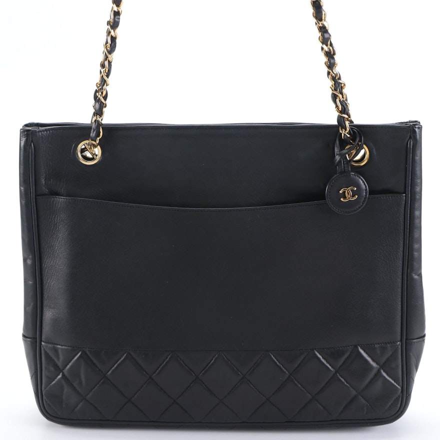 Chanel Slim Shoulder Bag in Black Quilted Calfskin Leather