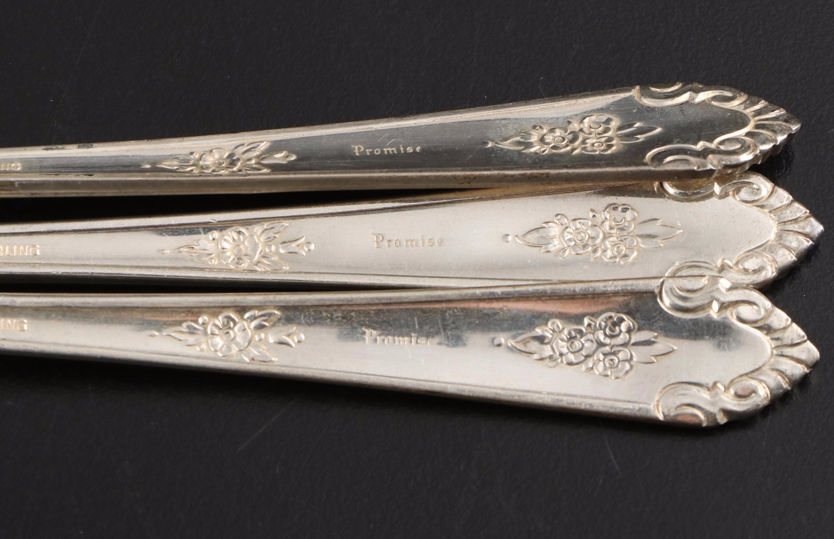 Royal Crest "Promise" Sterling Silver Flatware with Chest, Mid-20th Century