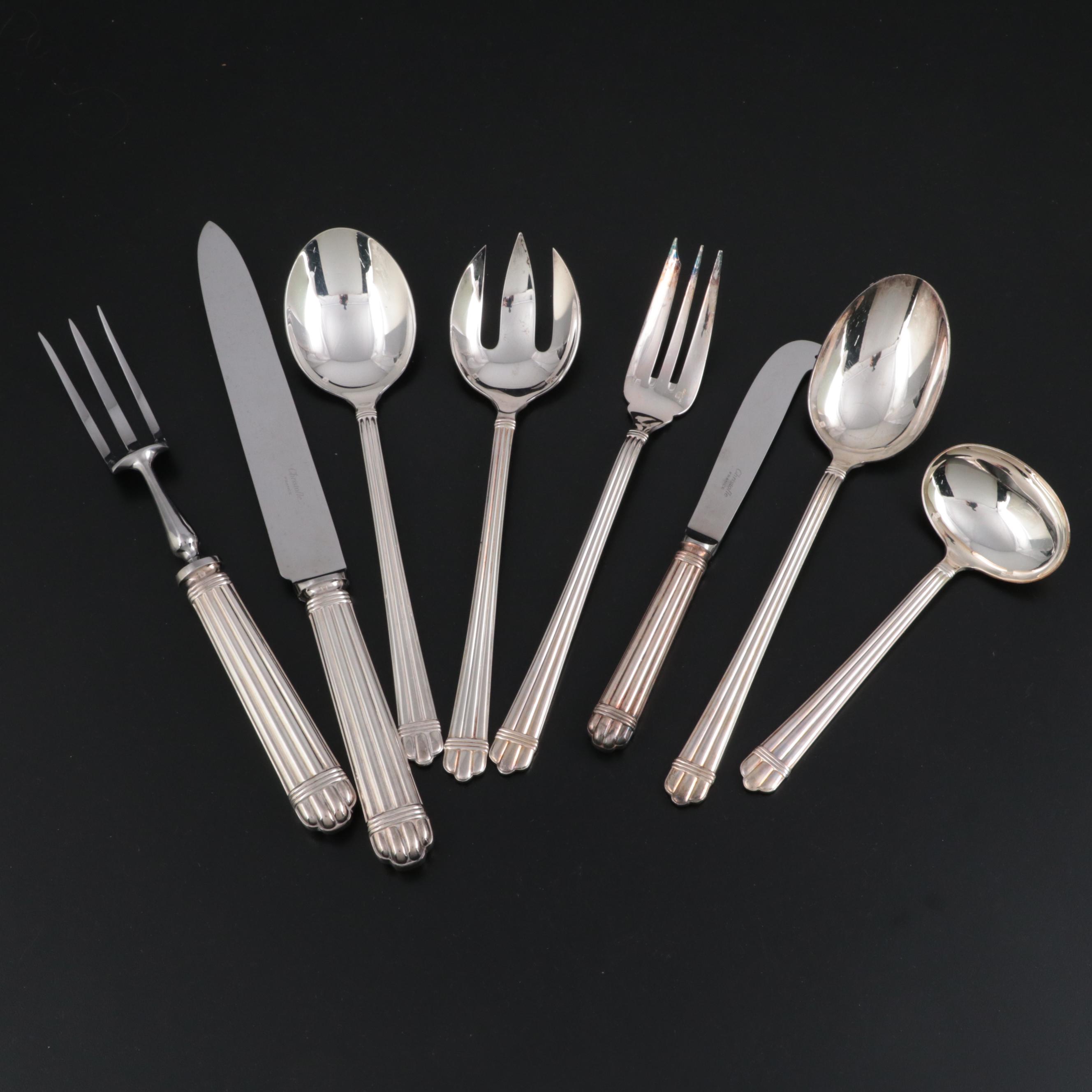 Christofle "Aria" Silver Plate Flatware and Serving Utensils