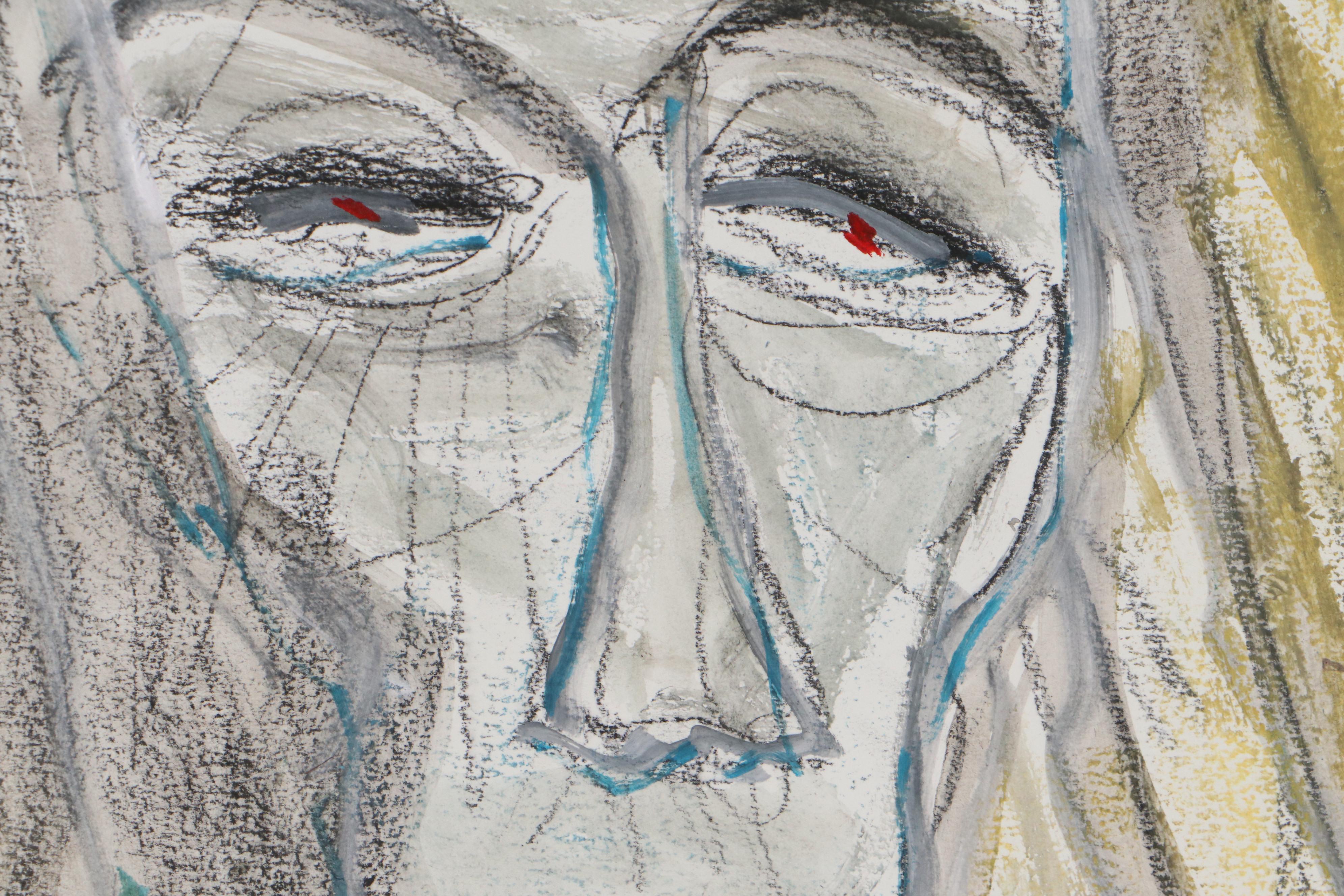 Jim Guest Portrait Mixed Media Painting