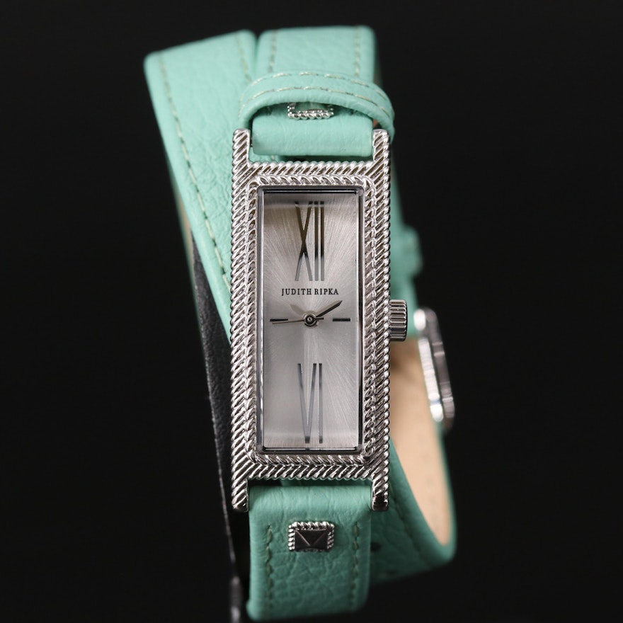 Judith Ripka Leather Wrap Wristwatch