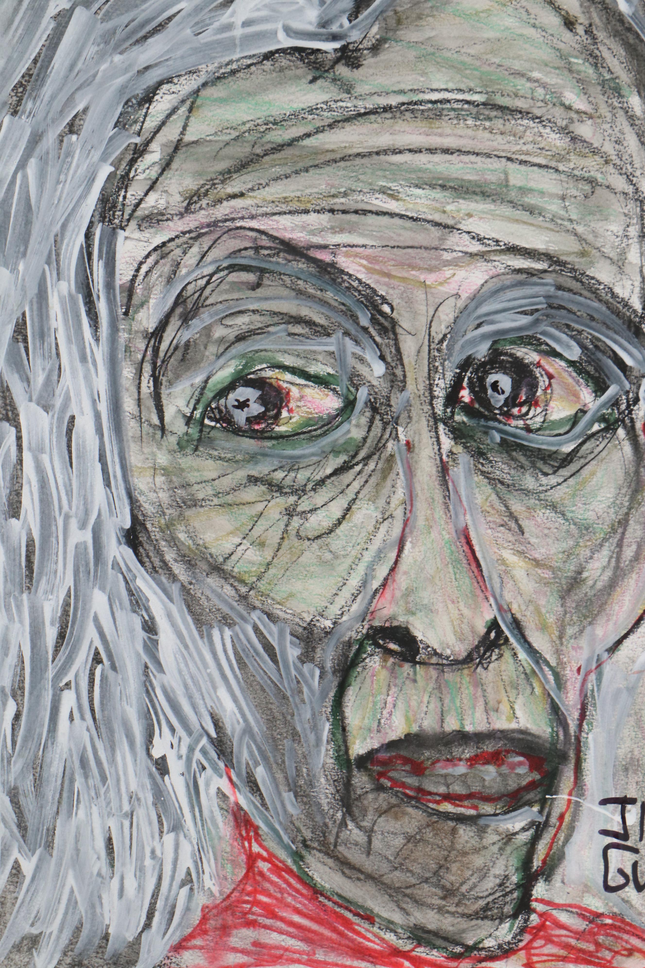 Jim Guest Portrait Mixed Media Painting