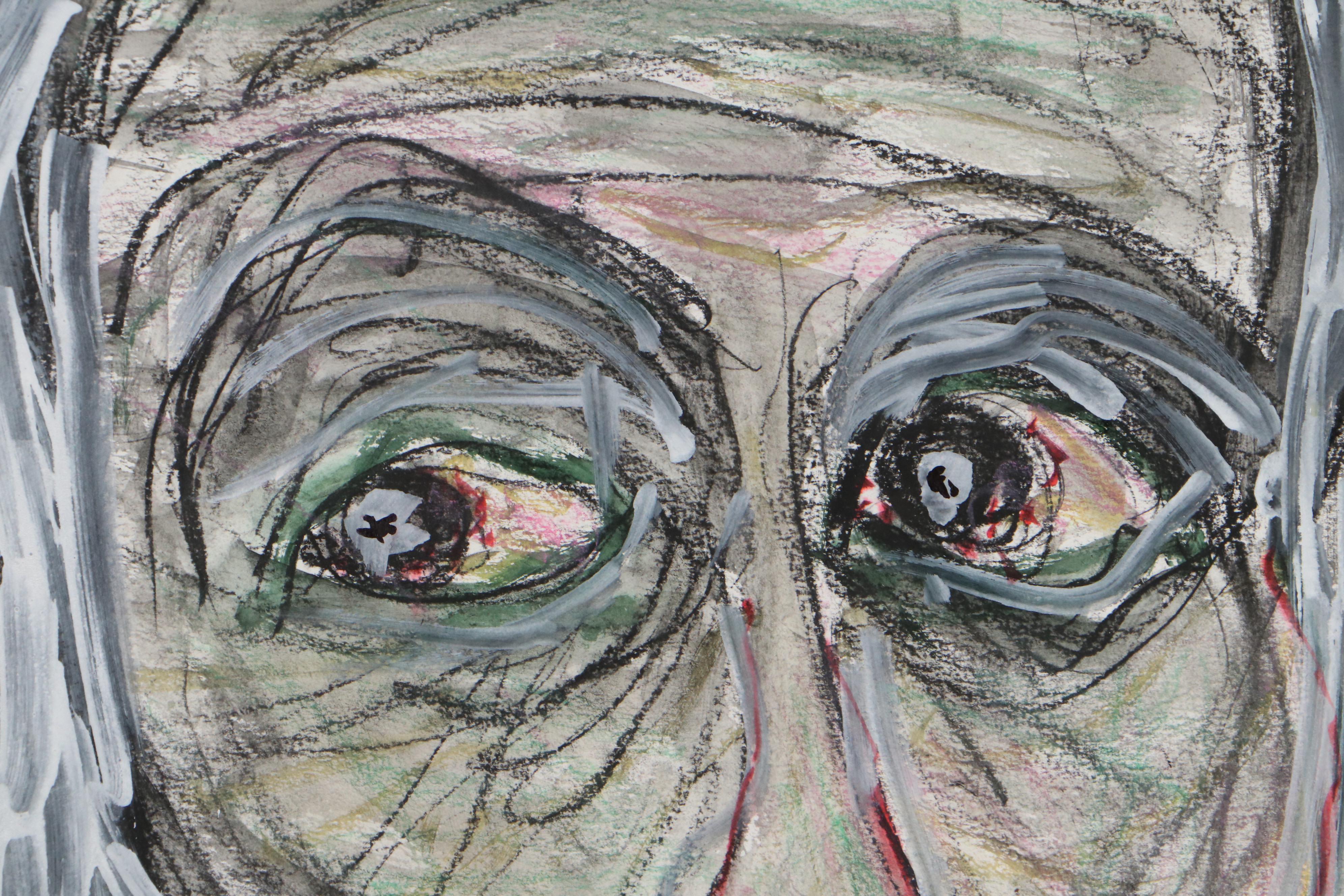 Jim Guest Portrait Mixed Media Painting