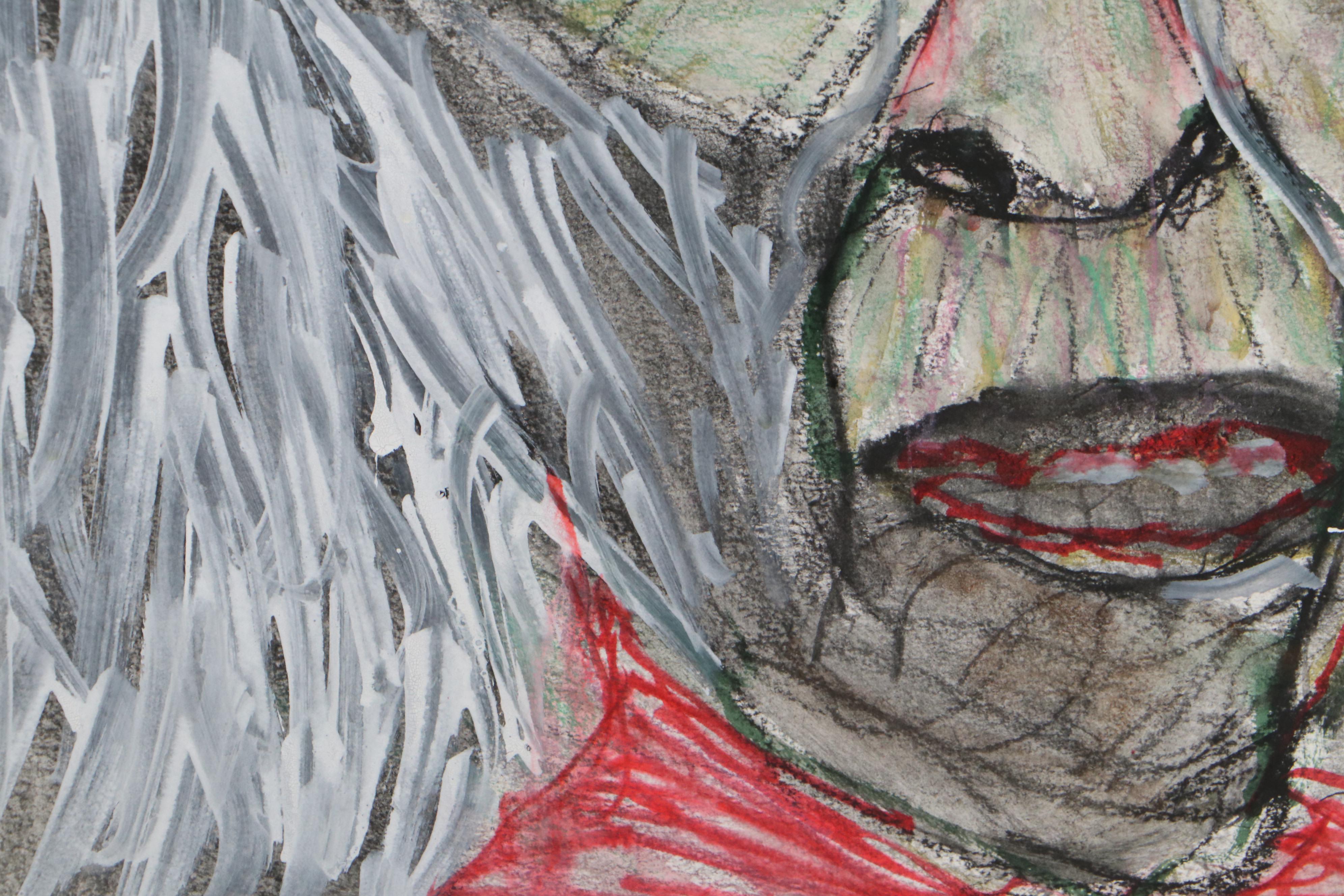 Jim Guest Portrait Mixed Media Painting