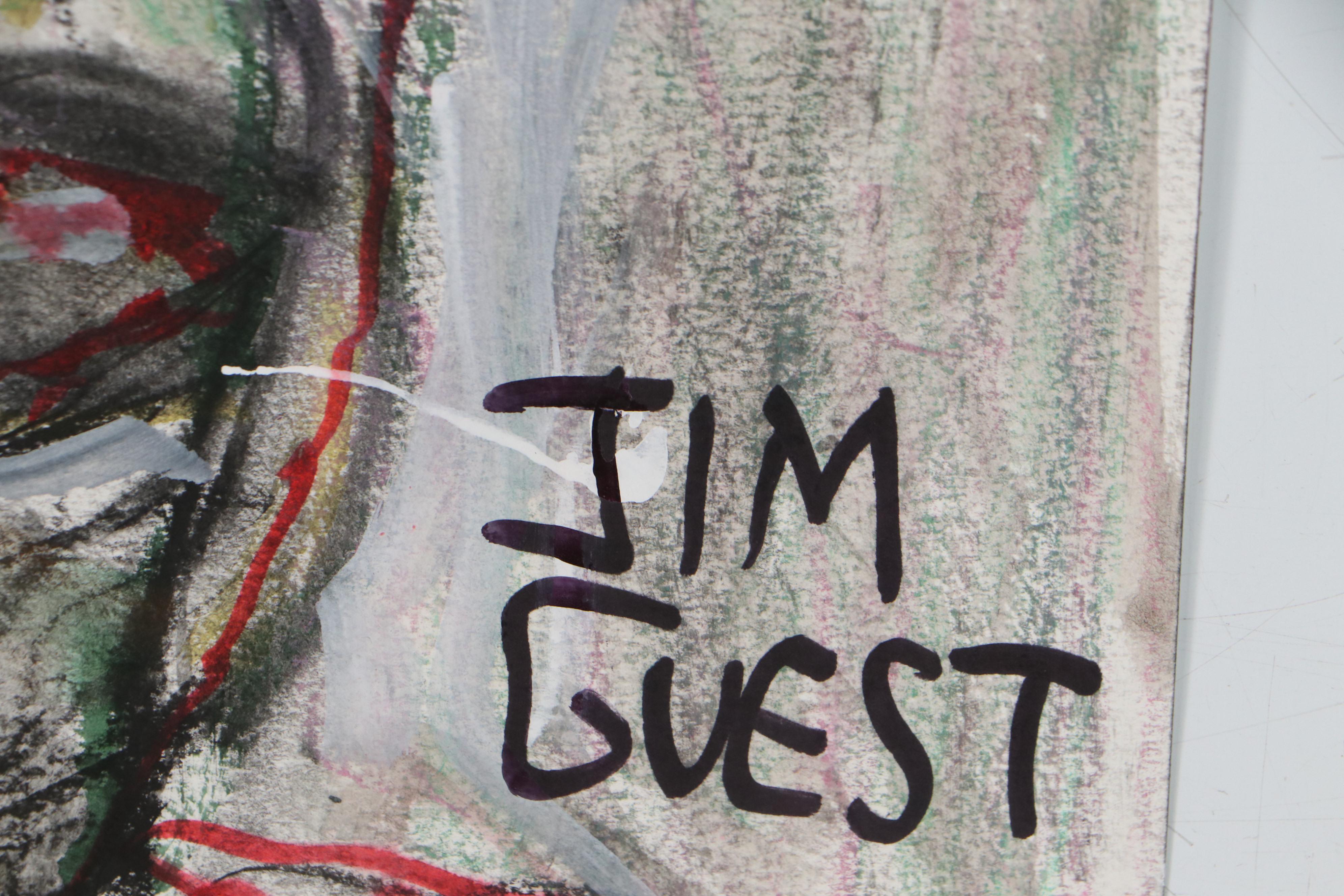 Jim Guest Portrait Mixed Media Painting