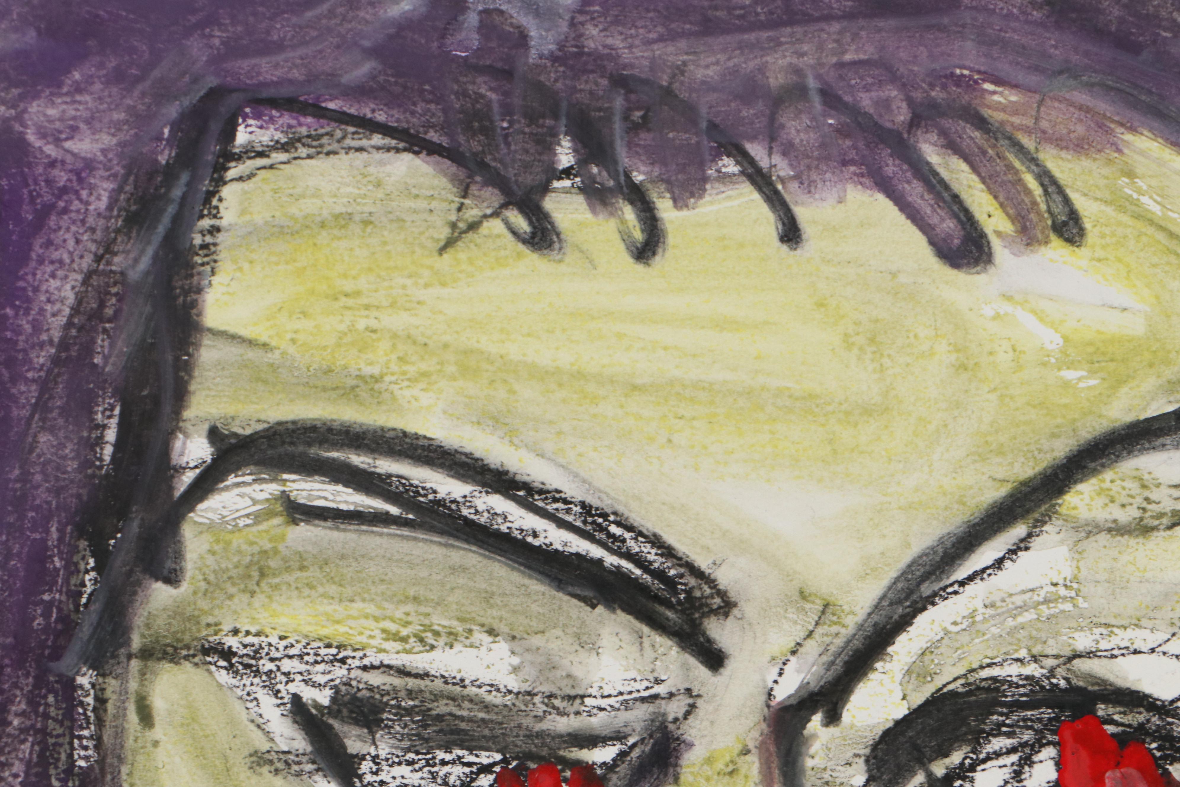 Jim Guest Portrait Mixed Media Painting