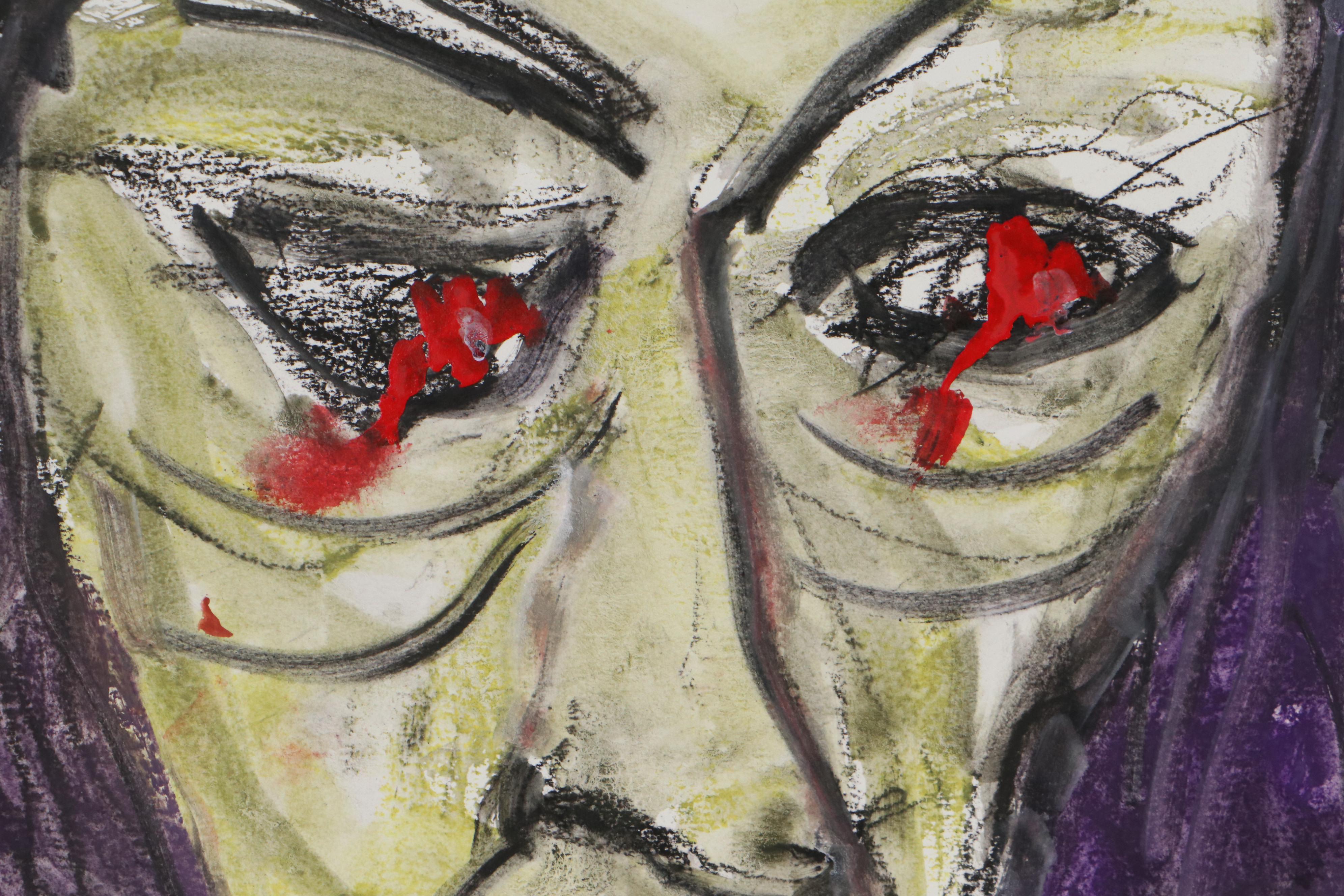 Jim Guest Portrait Mixed Media Painting