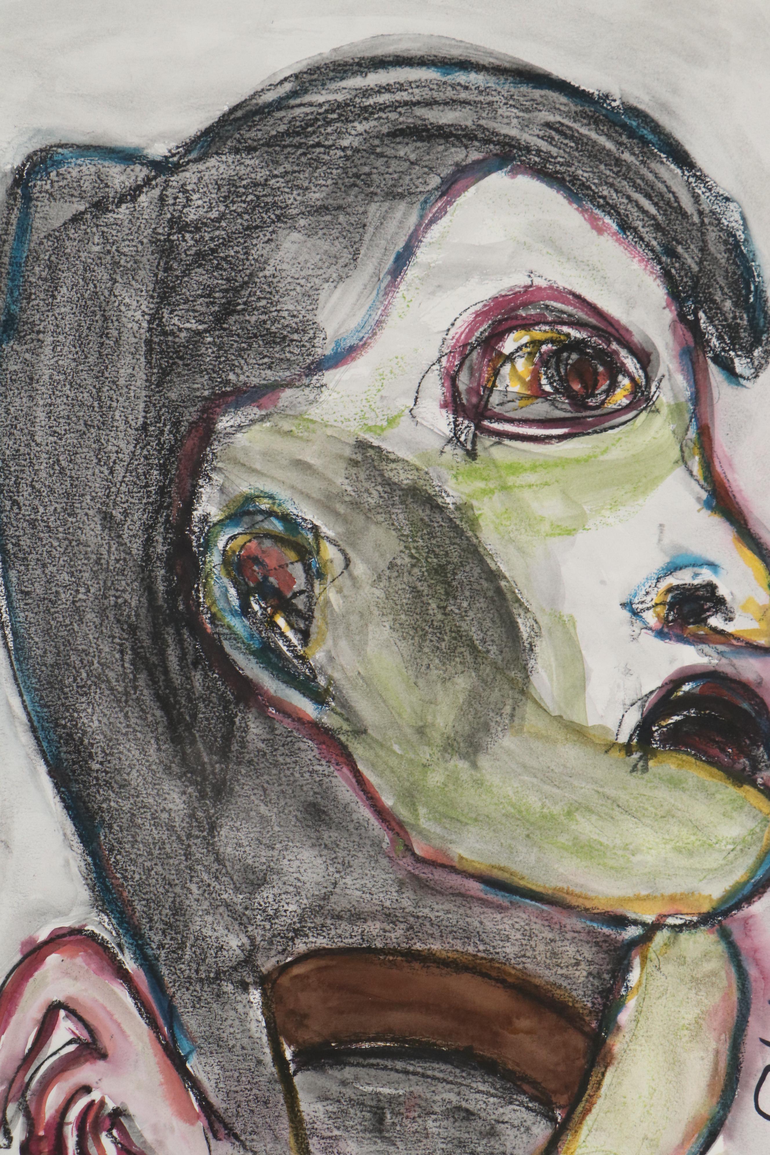 Jim Guest Portrait Mixed Media Painting