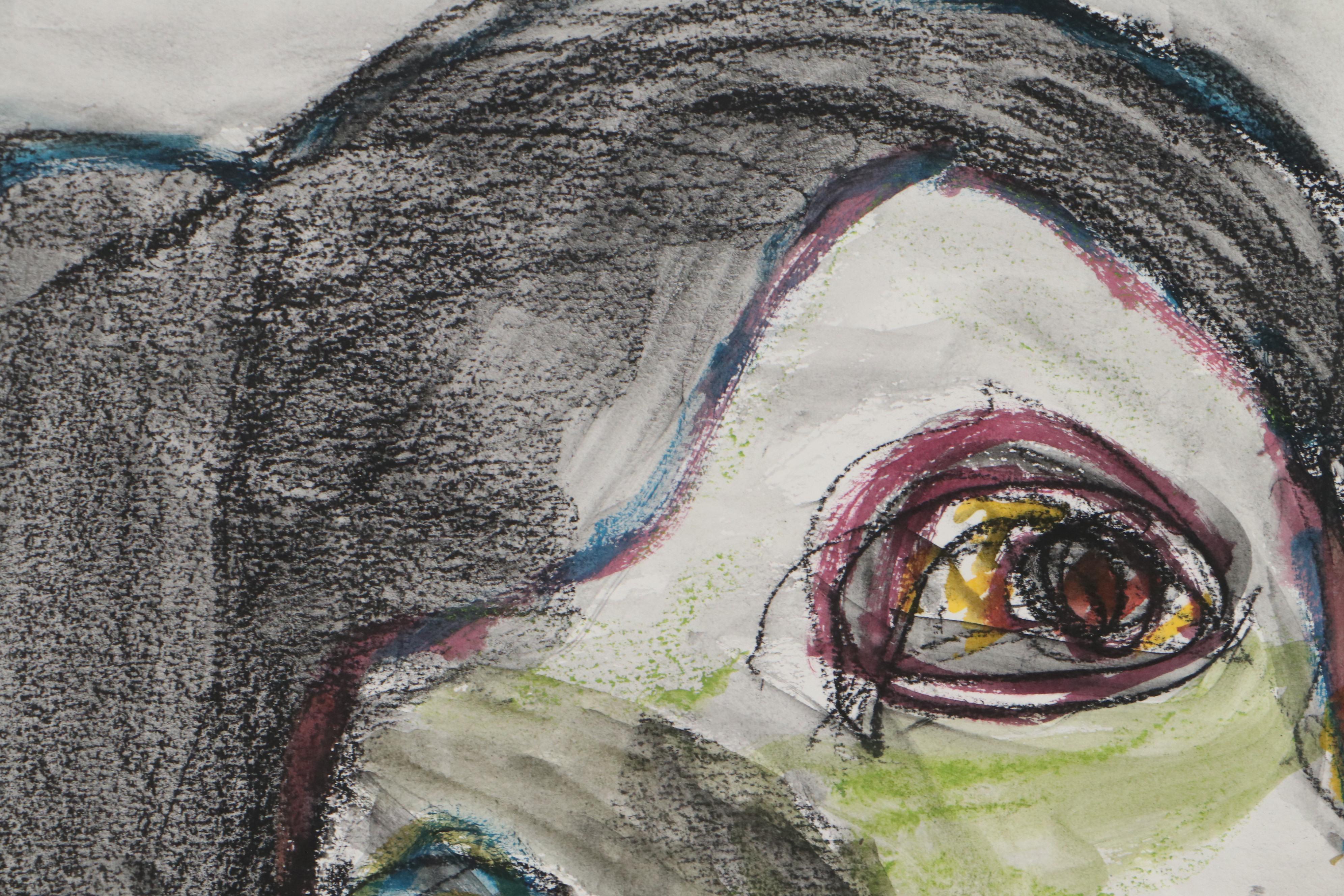 Jim Guest Portrait Mixed Media Painting