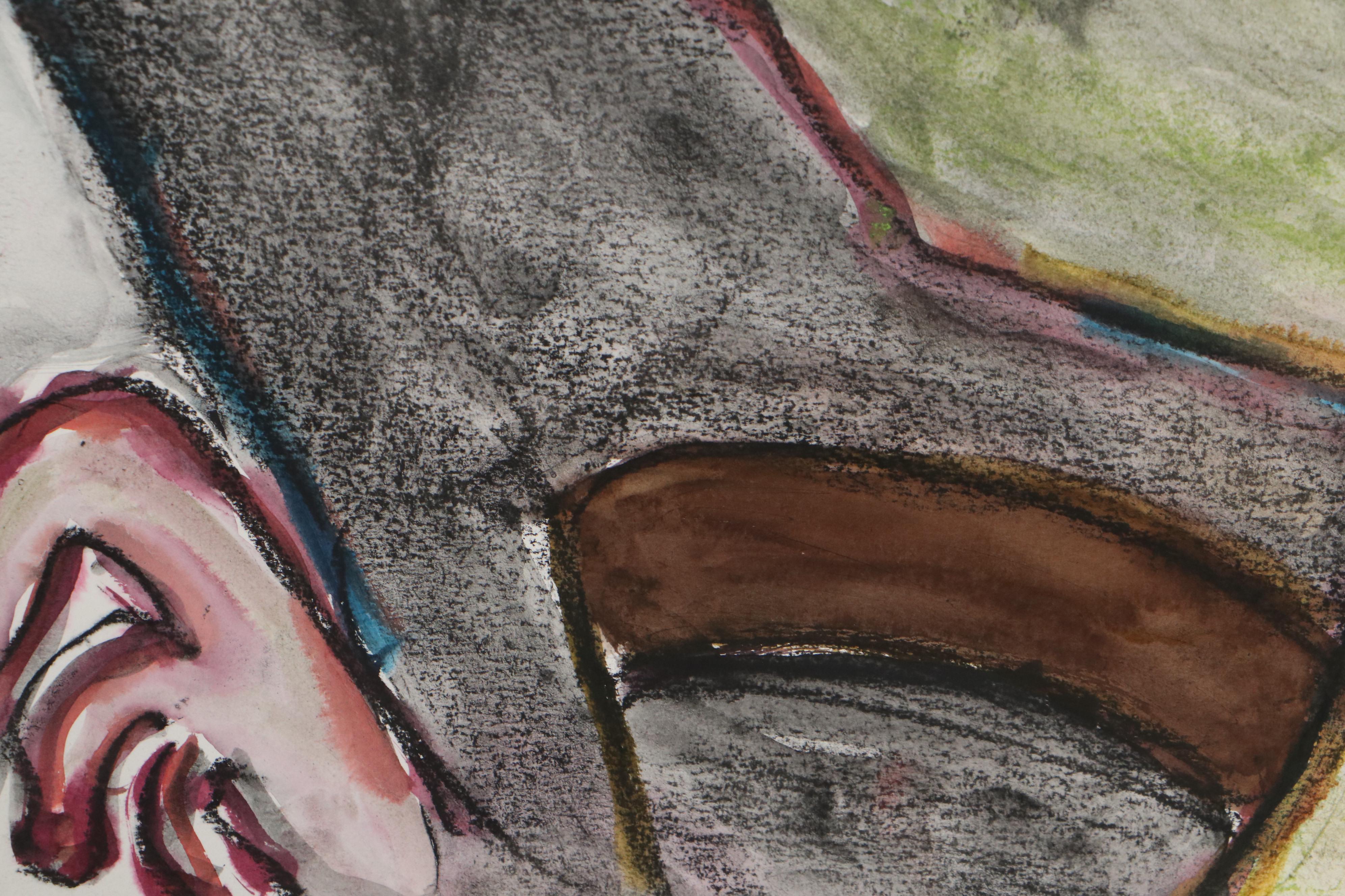 Jim Guest Portrait Mixed Media Painting