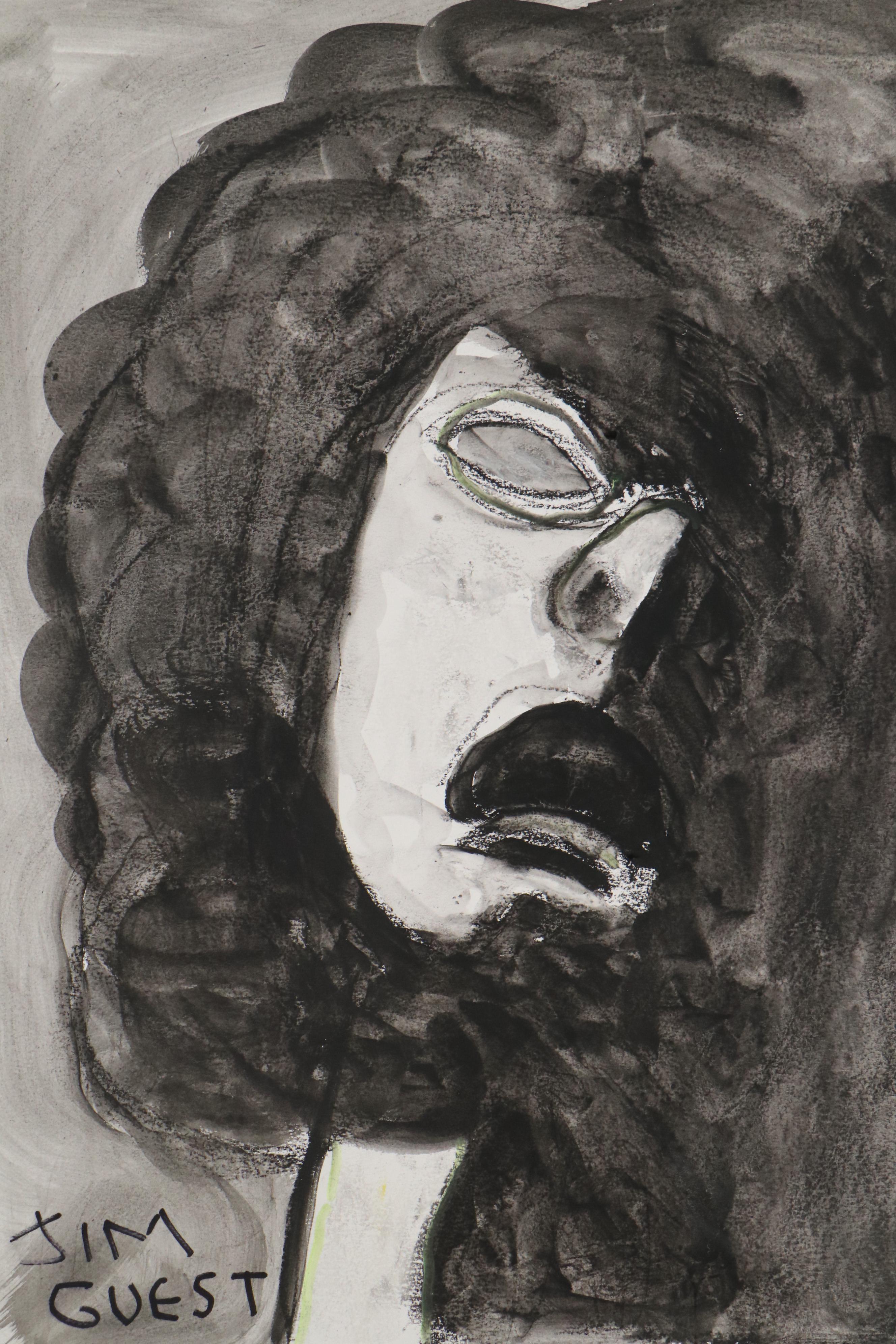 Jim Guest Portrait Mixed Media Painting