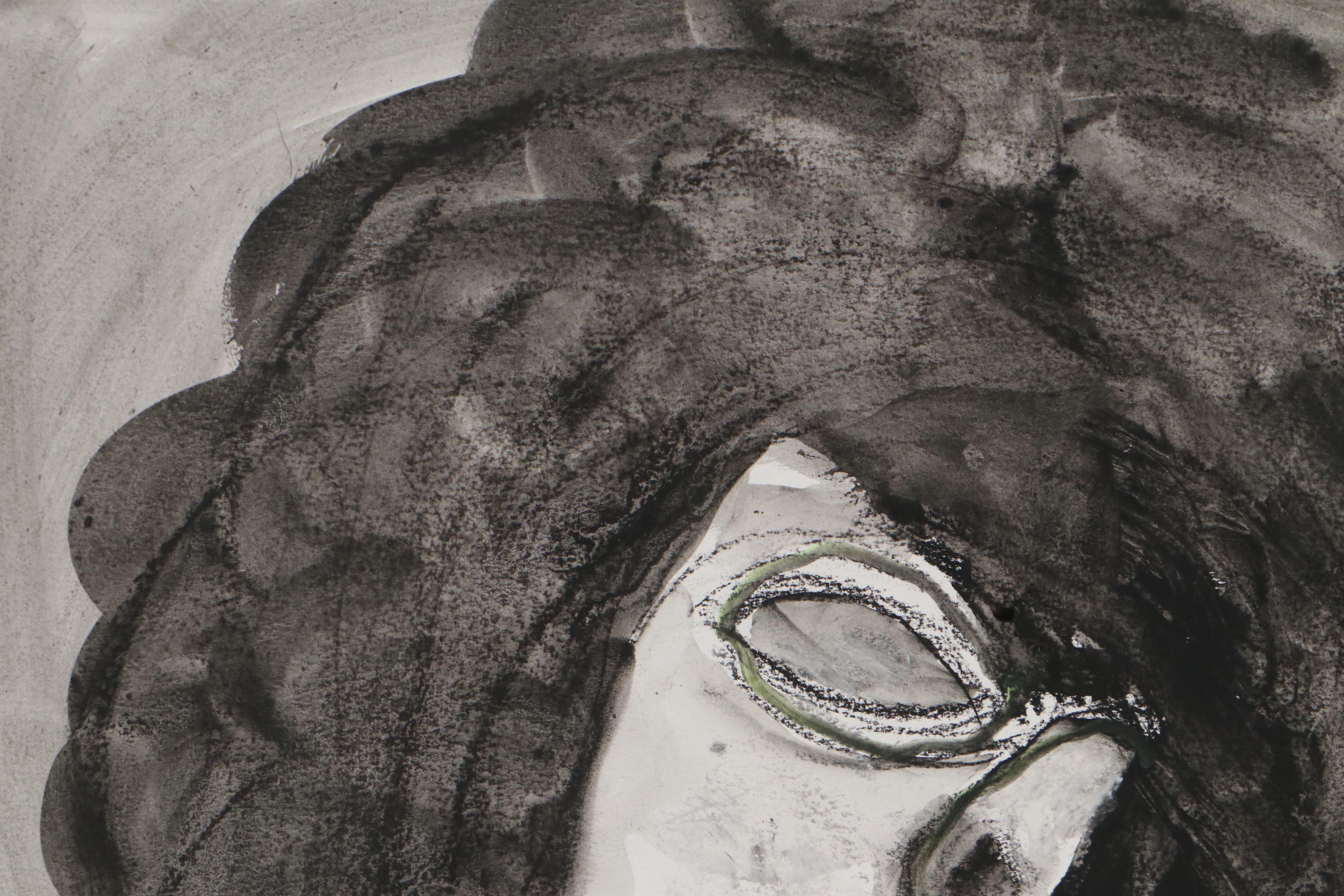 Jim Guest Portrait Mixed Media Painting