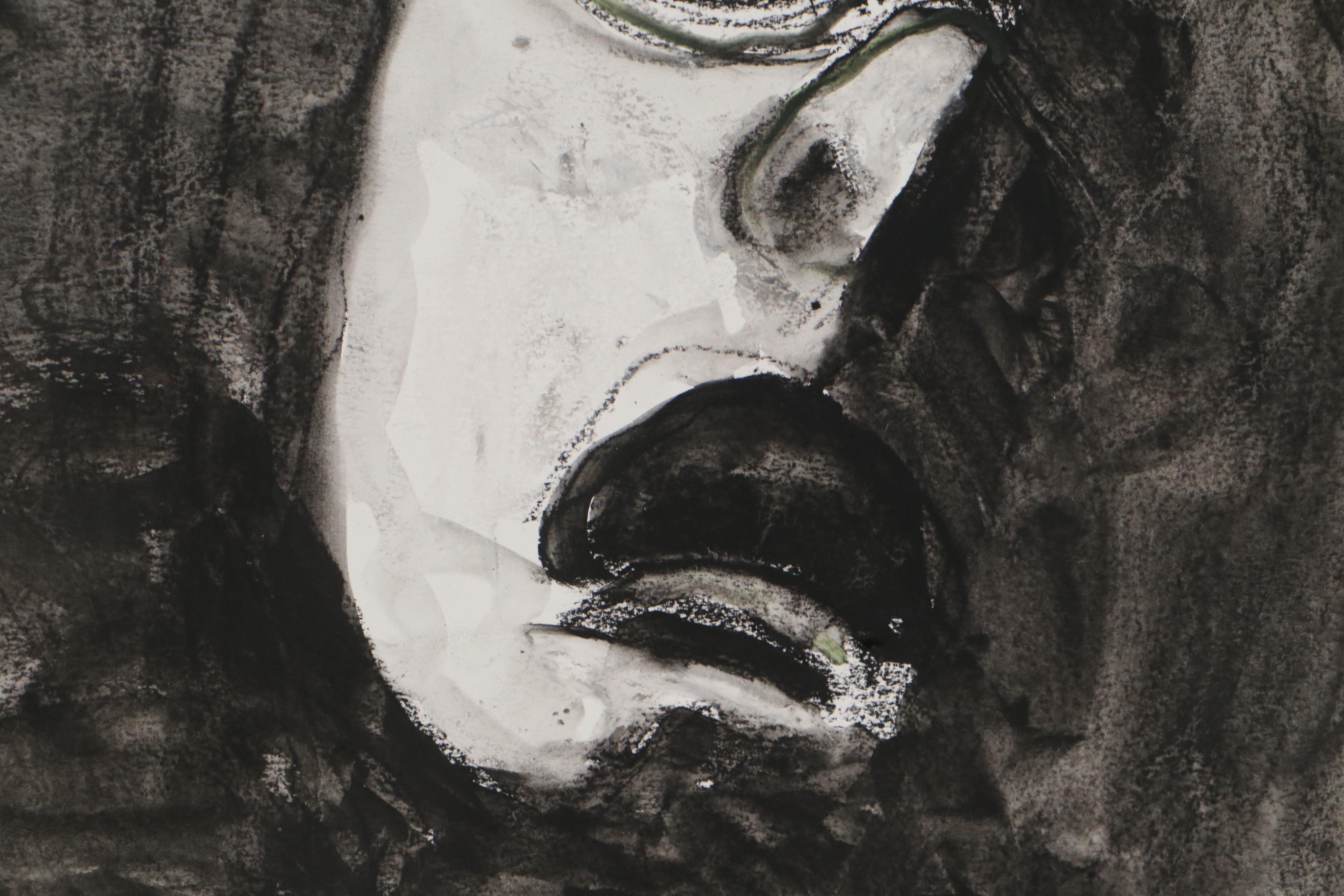 Jim Guest Portrait Mixed Media Painting