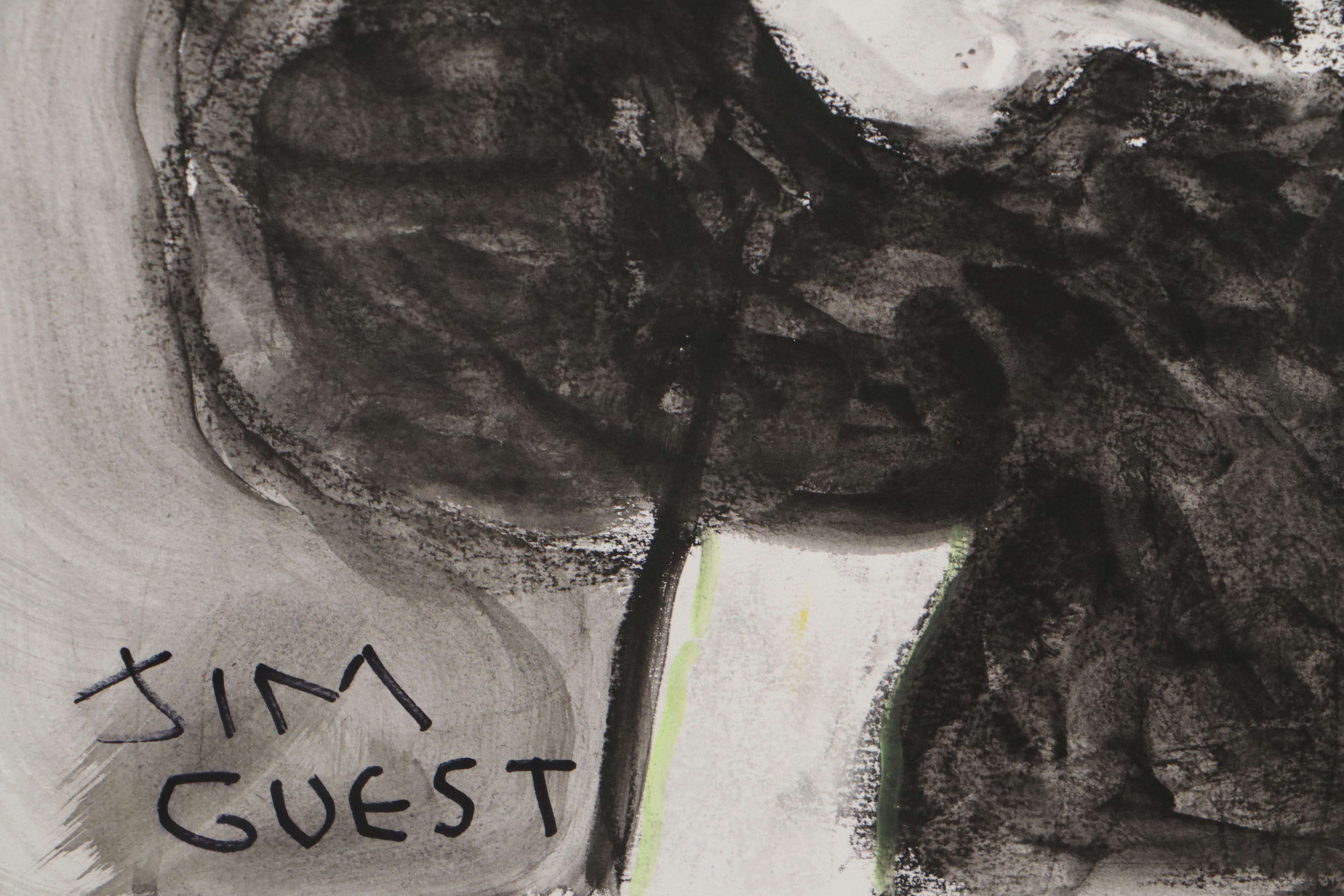 Jim Guest Portrait Mixed Media Painting