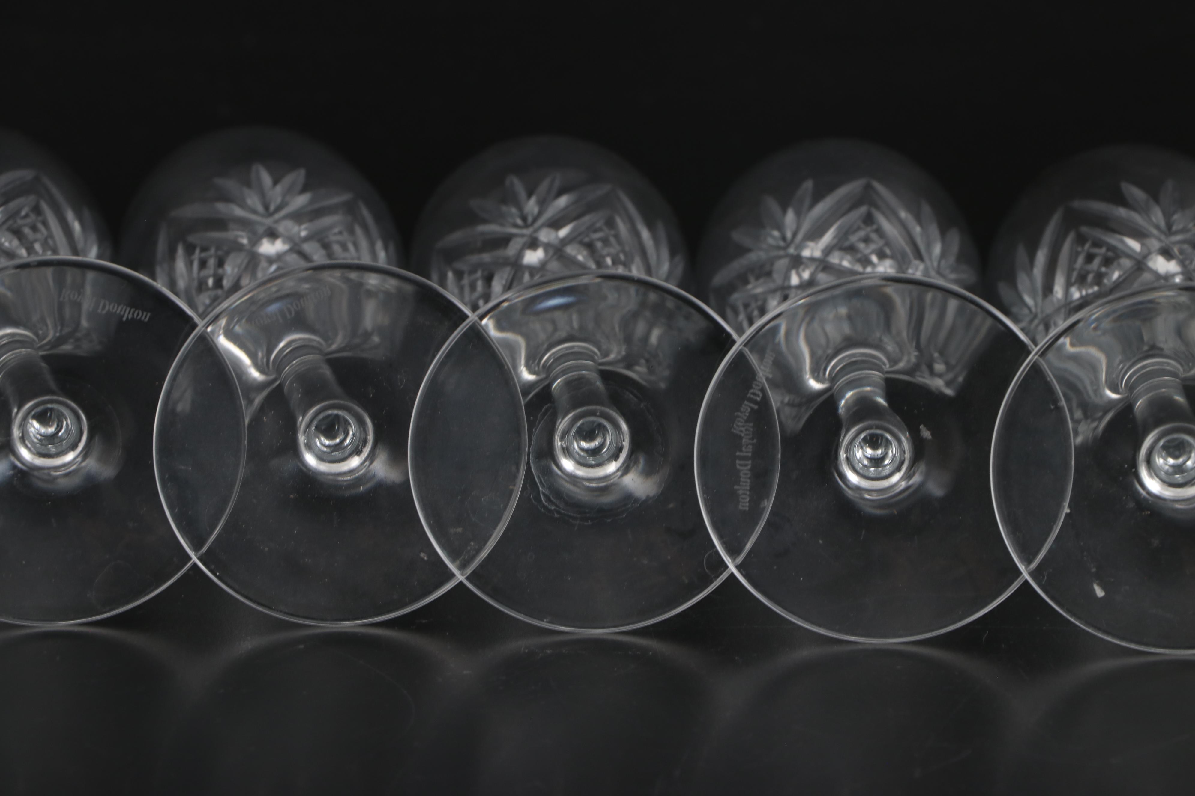 Royal Doulton "Juliette" Crystal Champagne Flutes and Iced Tea Glasses