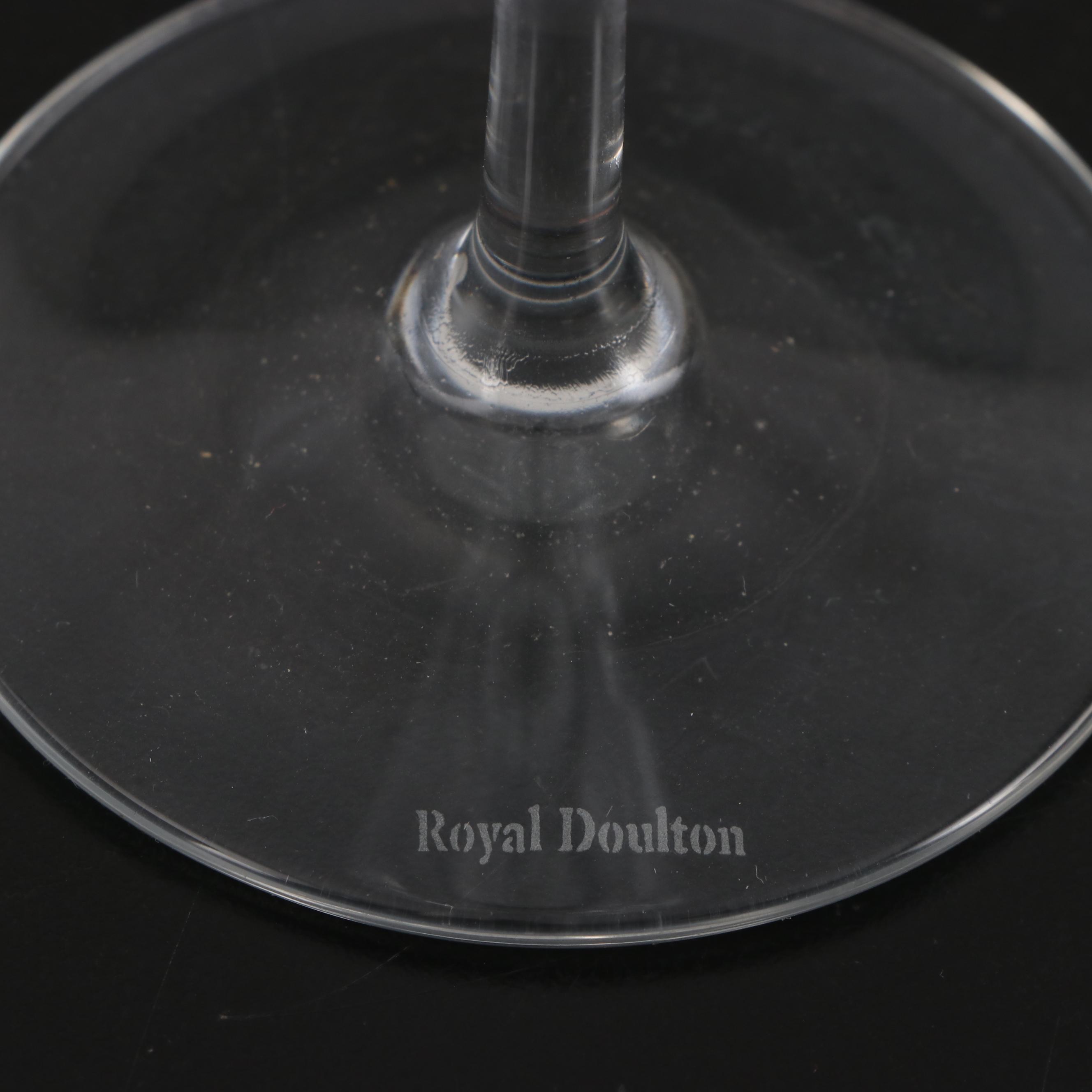 Royal Doulton "Juliette" Crystal Champagne Flutes and Iced Tea Glasses