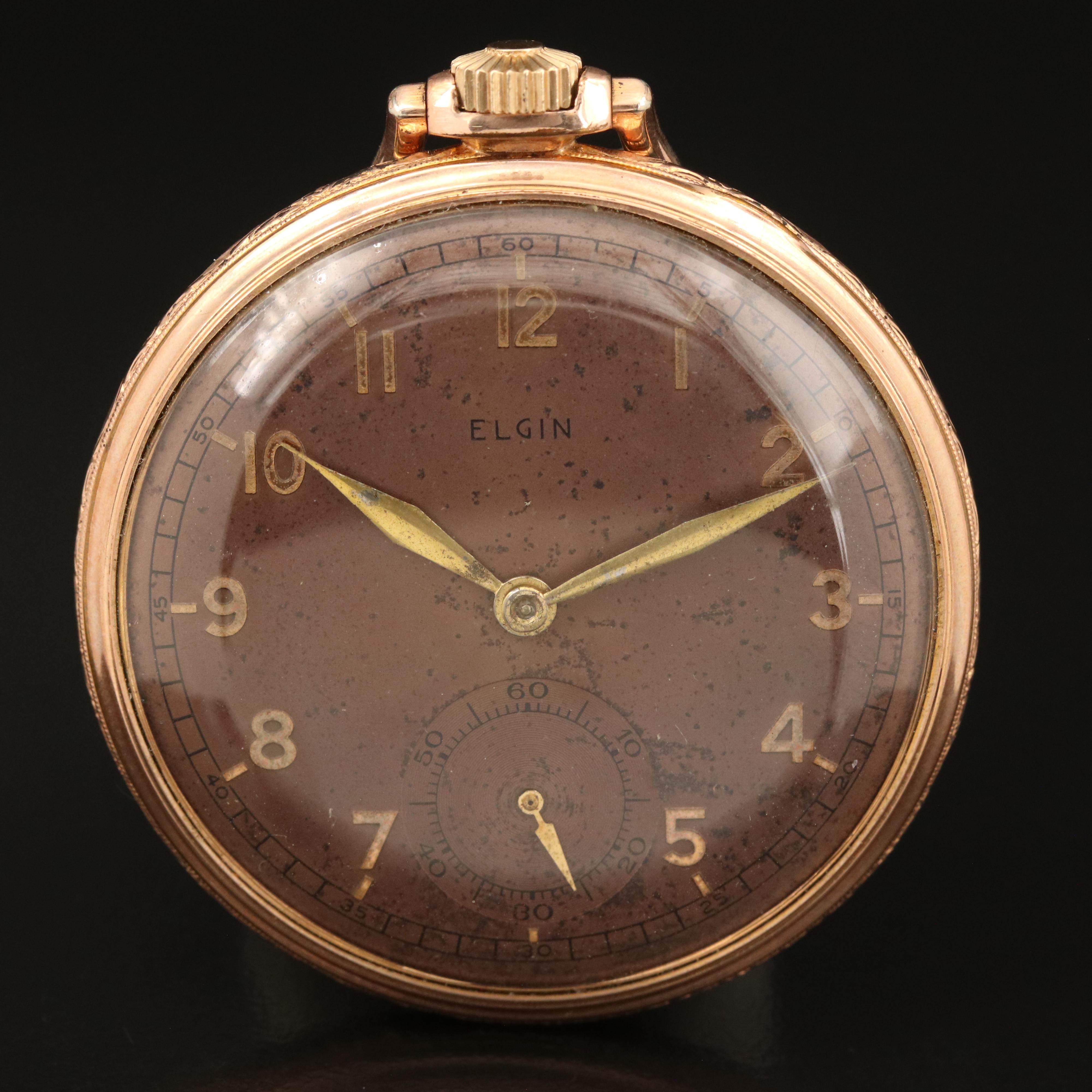 1942 Elgin 10K Rolled Gold Plate Pocket Watch