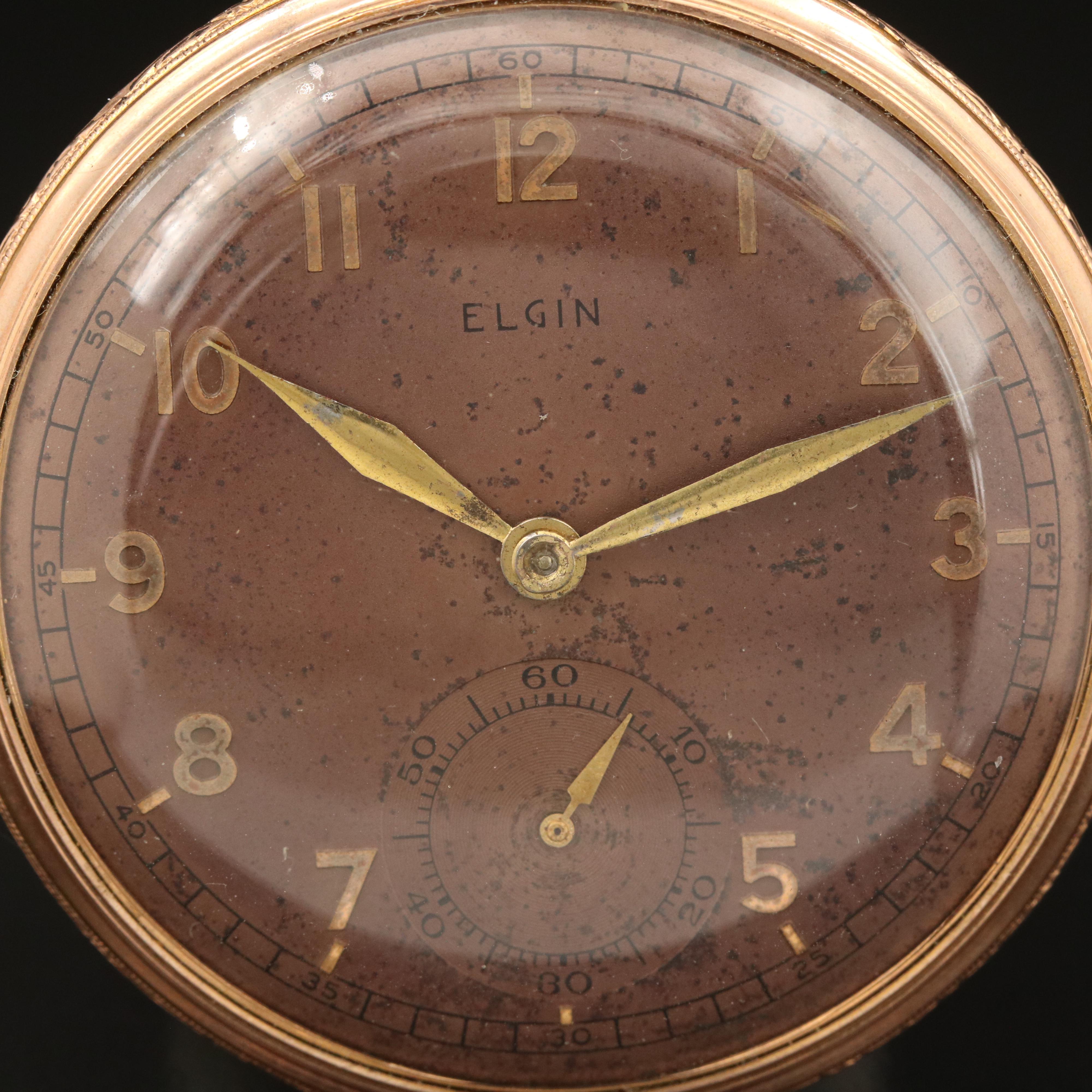 1942 Elgin 10K Rolled Gold Plate Pocket Watch