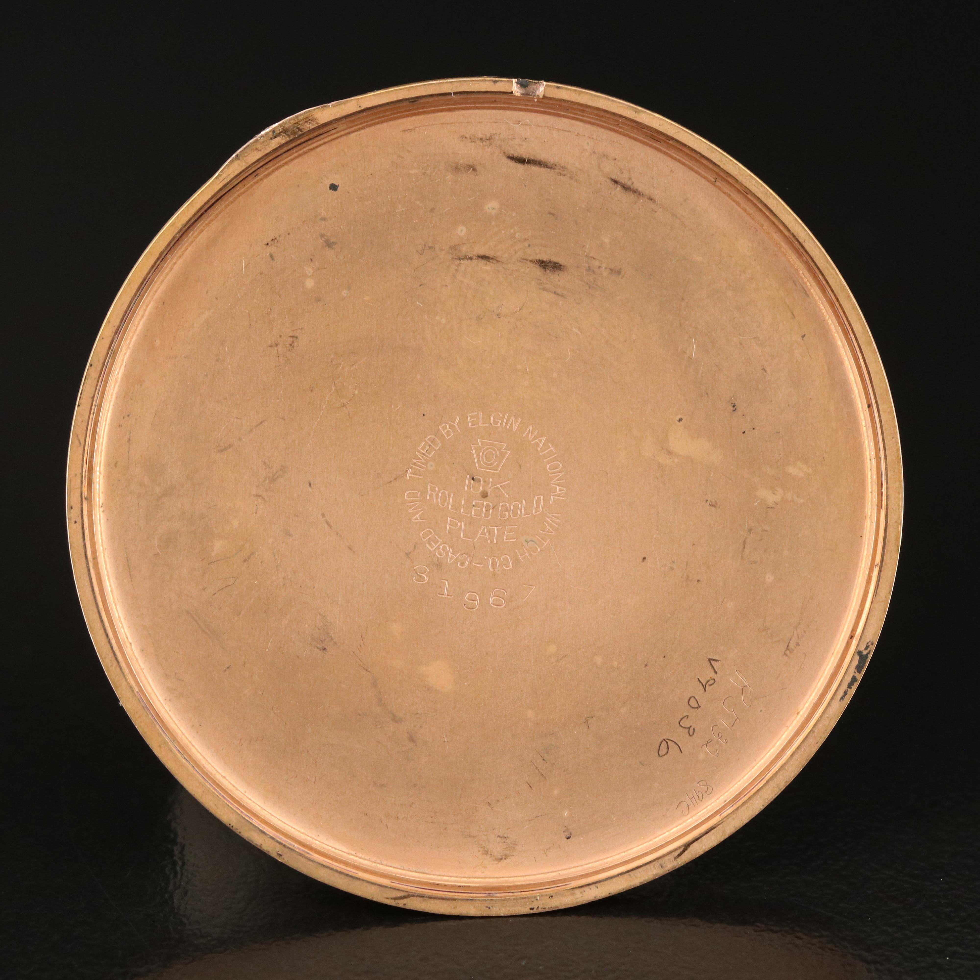 1942 Elgin 10K Rolled Gold Plate Pocket Watch