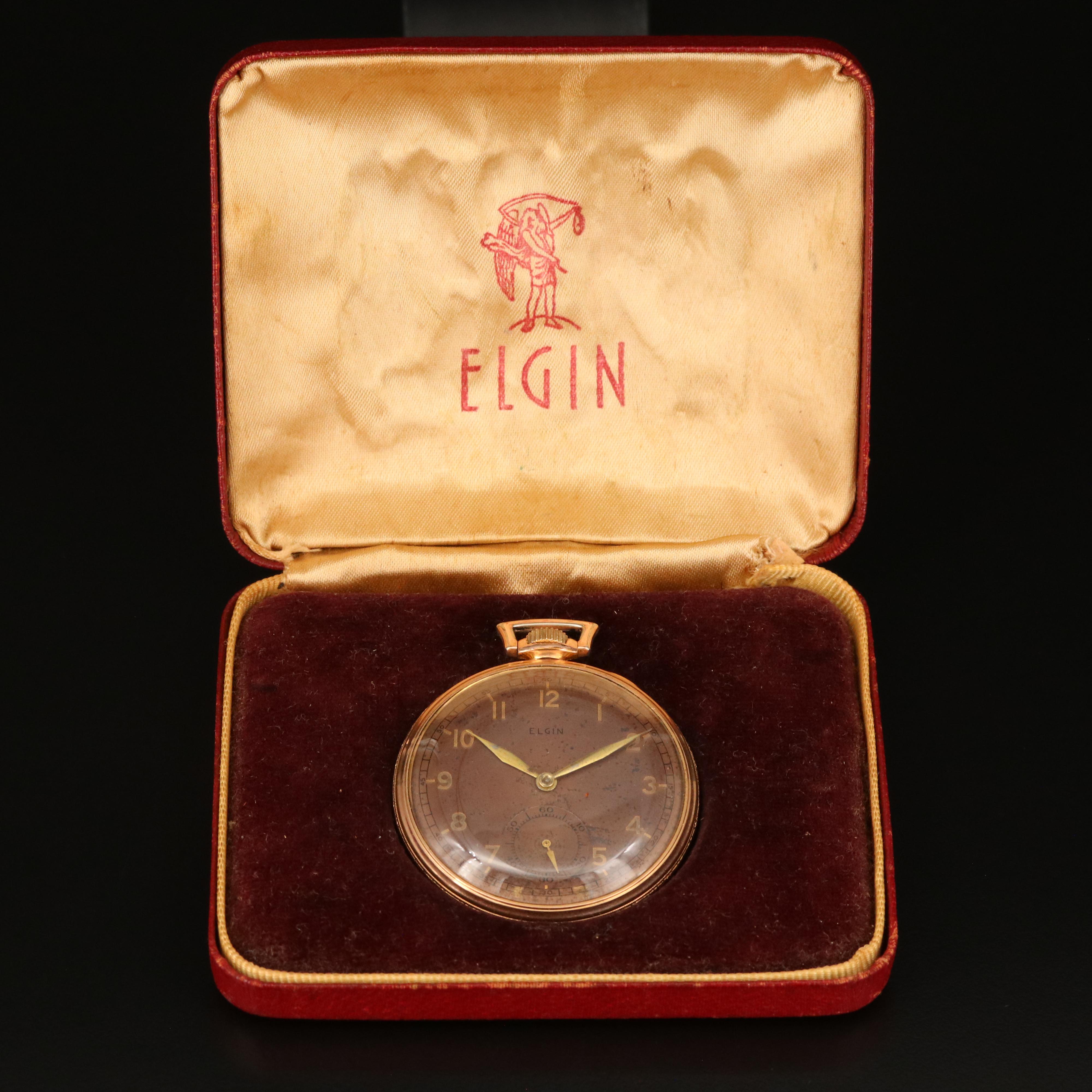 1942 Elgin 10K Rolled Gold Plate Pocket Watch