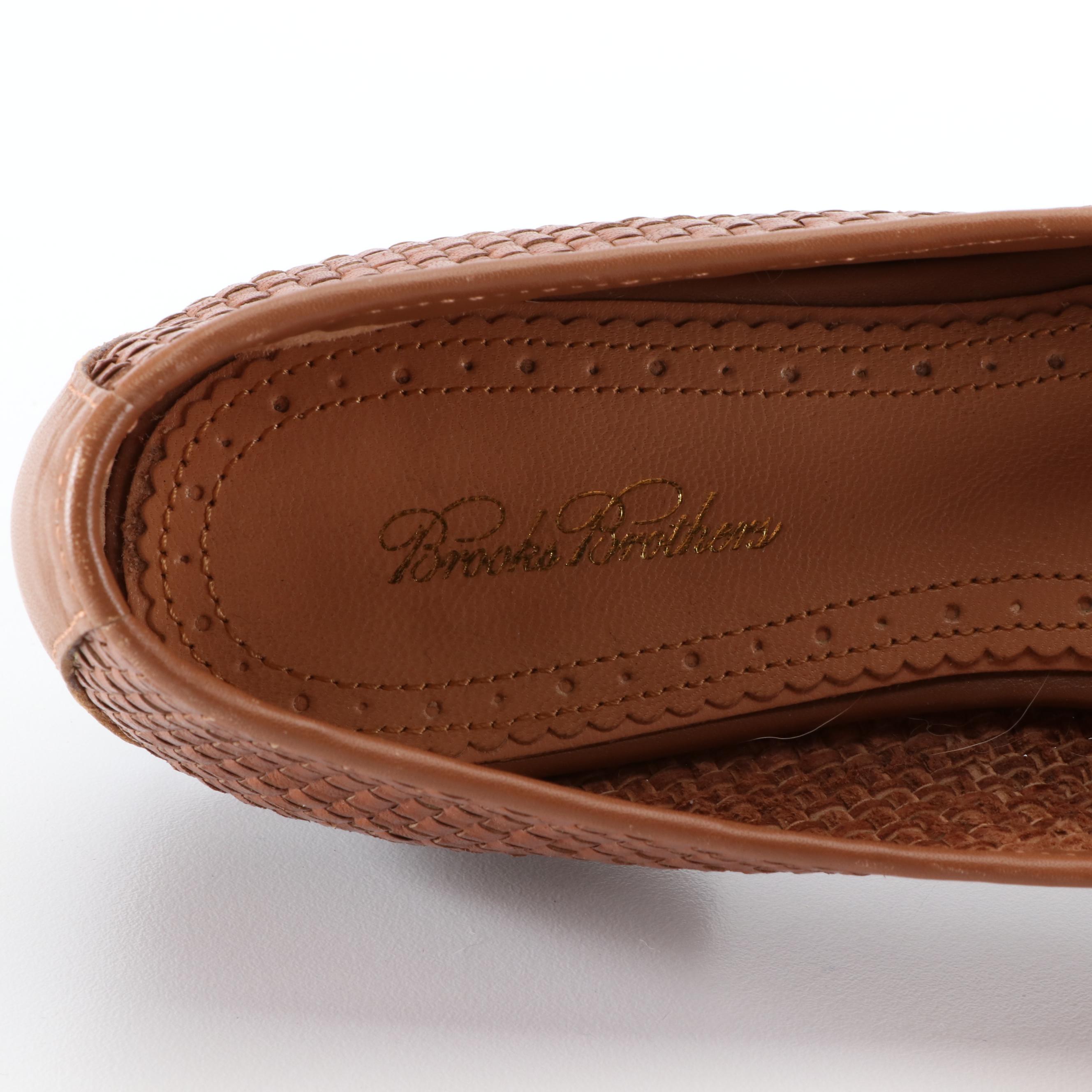 Brooks Brothers Loafers in Woven Leather with Box