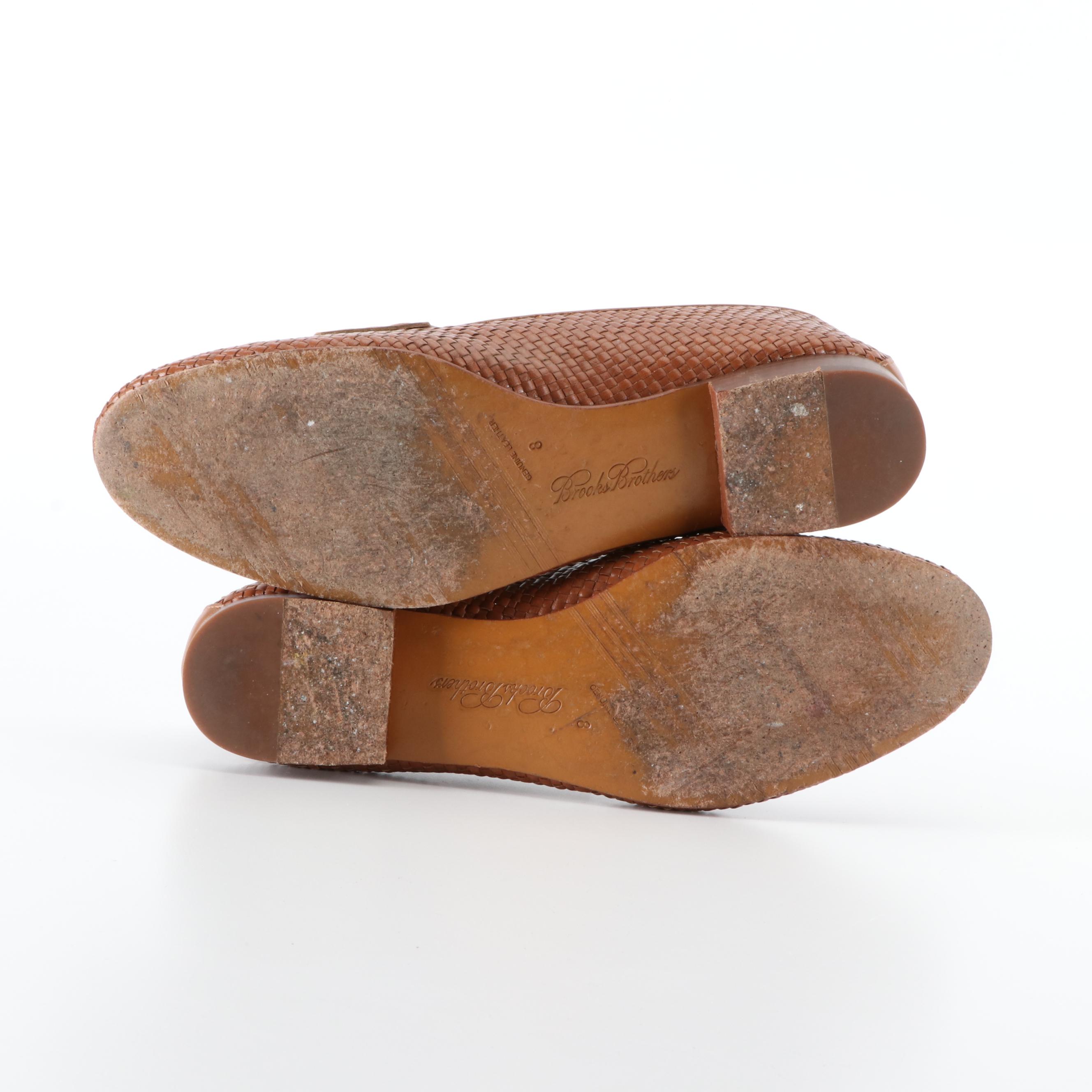 Brooks Brothers Loafers in Woven Leather with Box