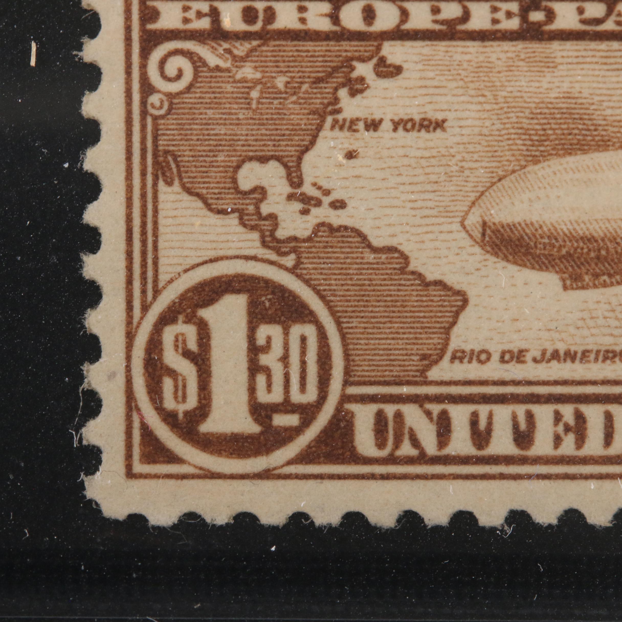 Mint Graf Zeppelin Postage Stamp Set, Scott #C13 to #C15