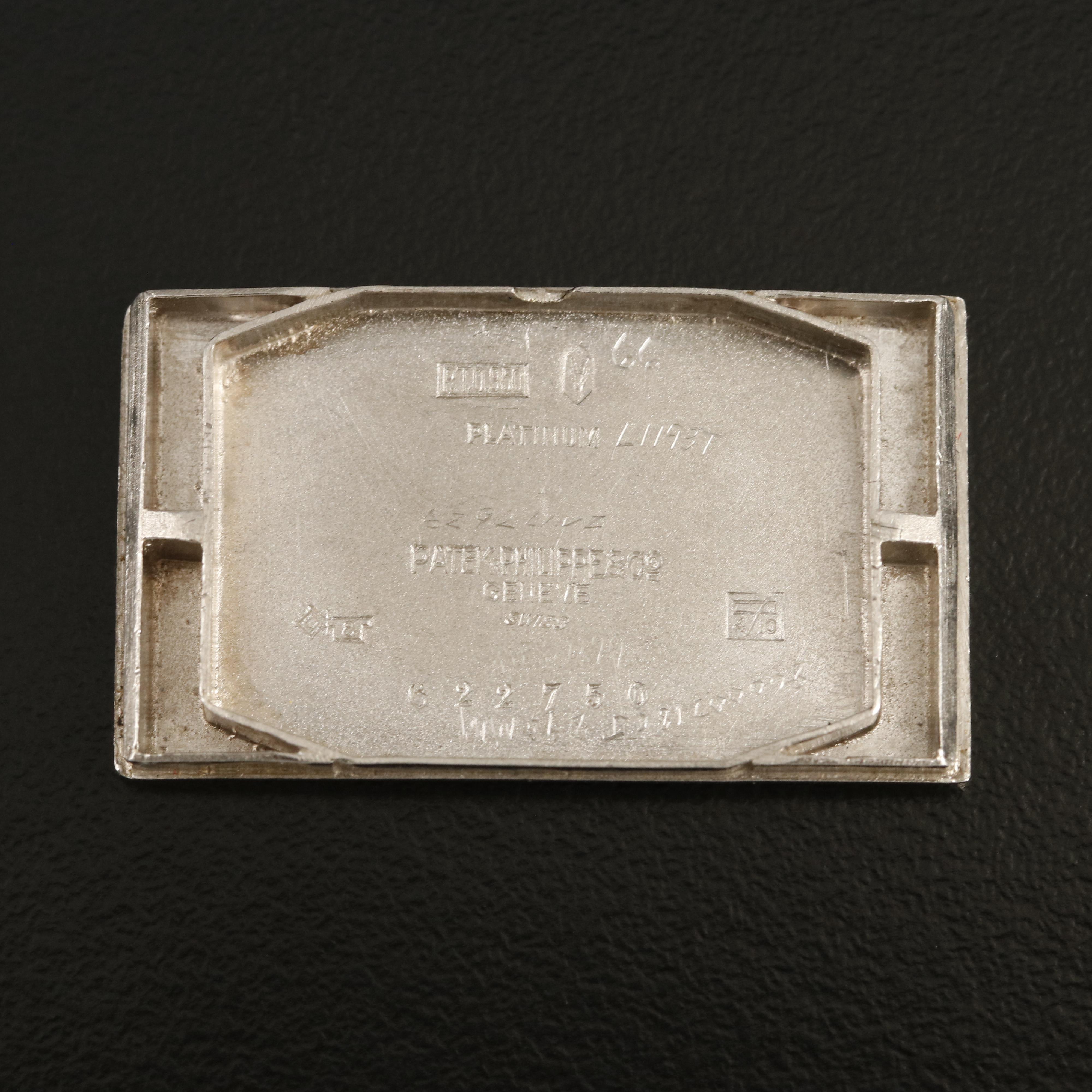 Platinum Vintage Patek Philippe Tank Style Diamond Watch