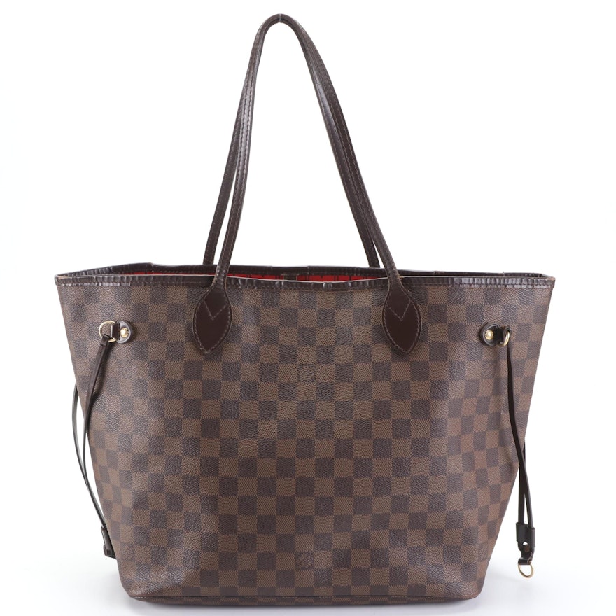 Louis Vuitton Neverfull MM in Damier Ebene Canvas and Smooth Leather