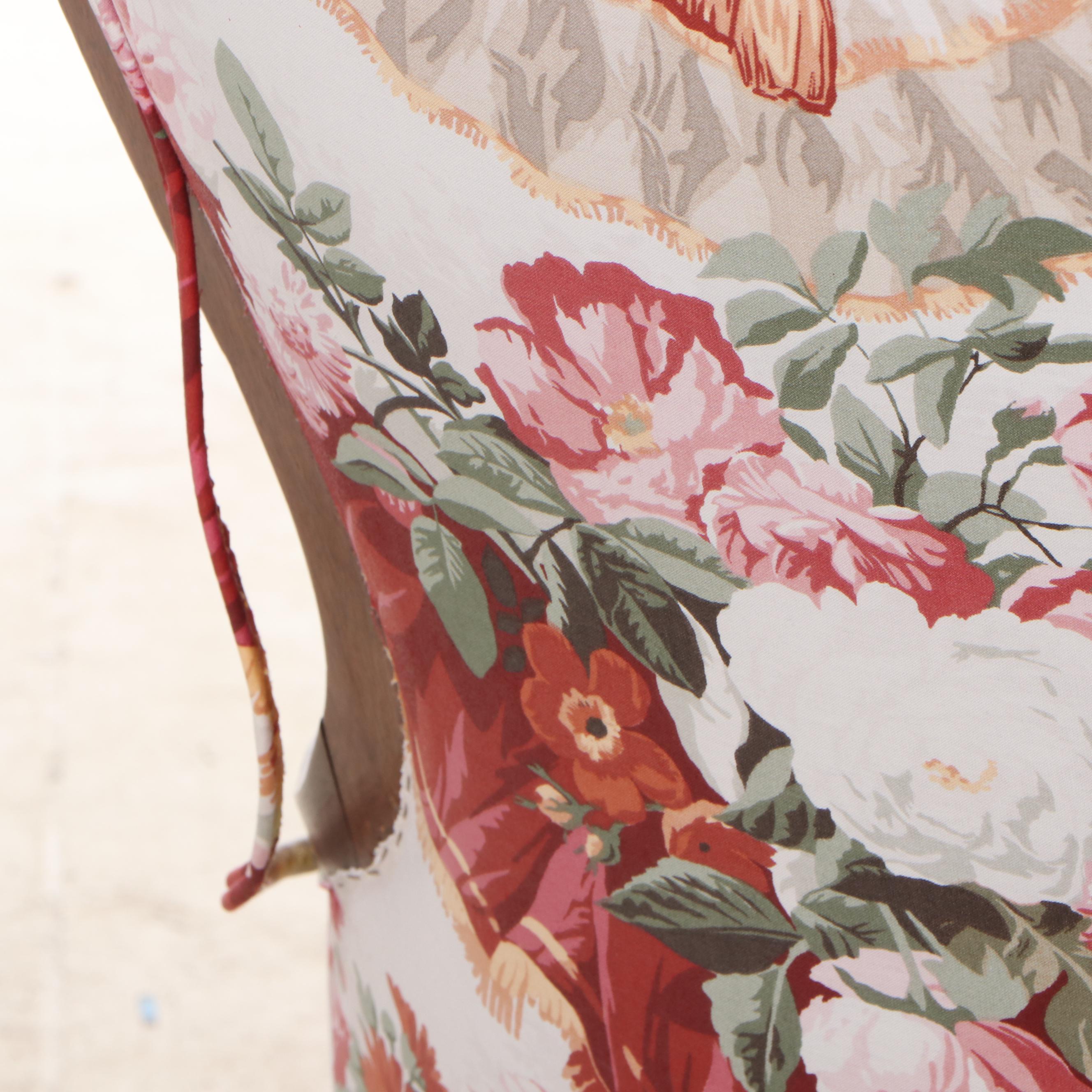 American Rococo Revival Walnut and Custom-Upholstered Rocker