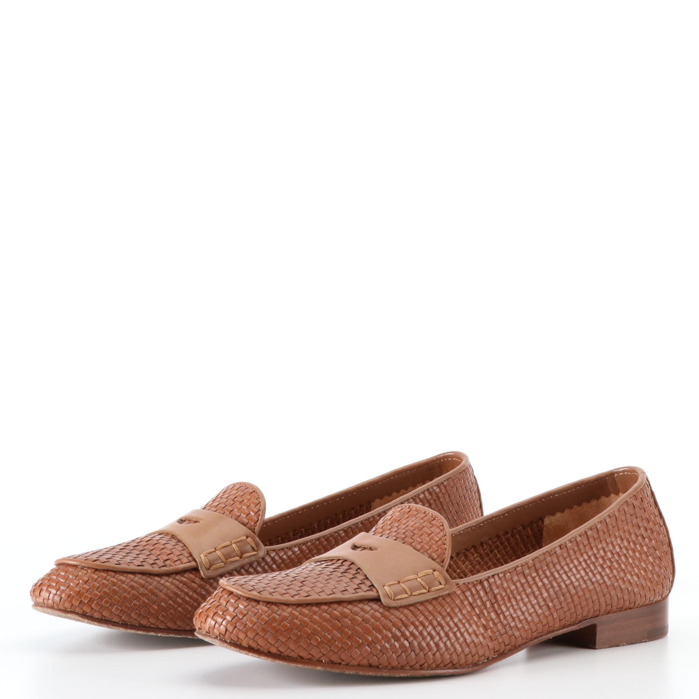 Brooks Brothers Loafers in Woven Leather with Box