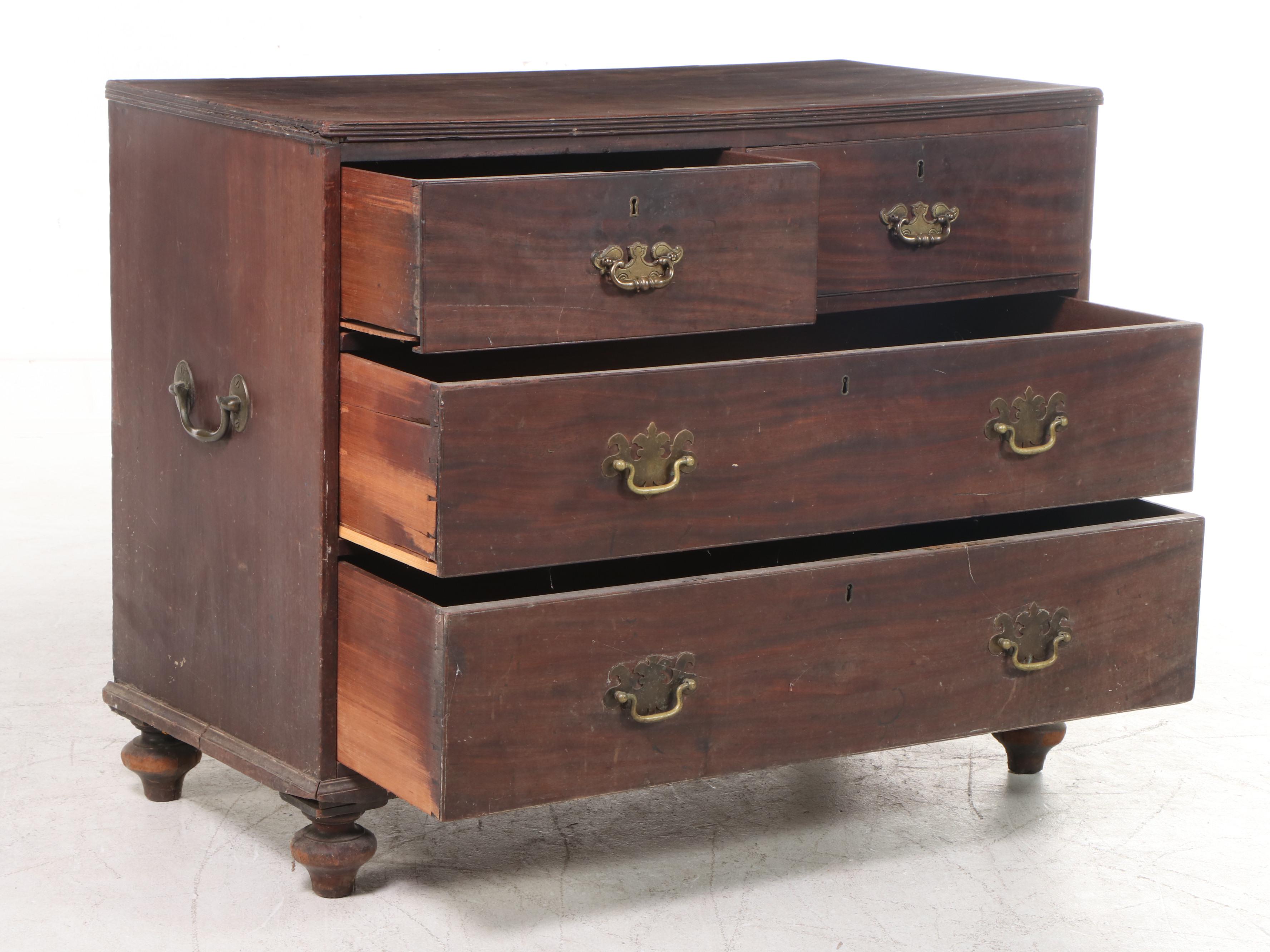 George III Mahogany Chest, Late 18th/Early 19th Century