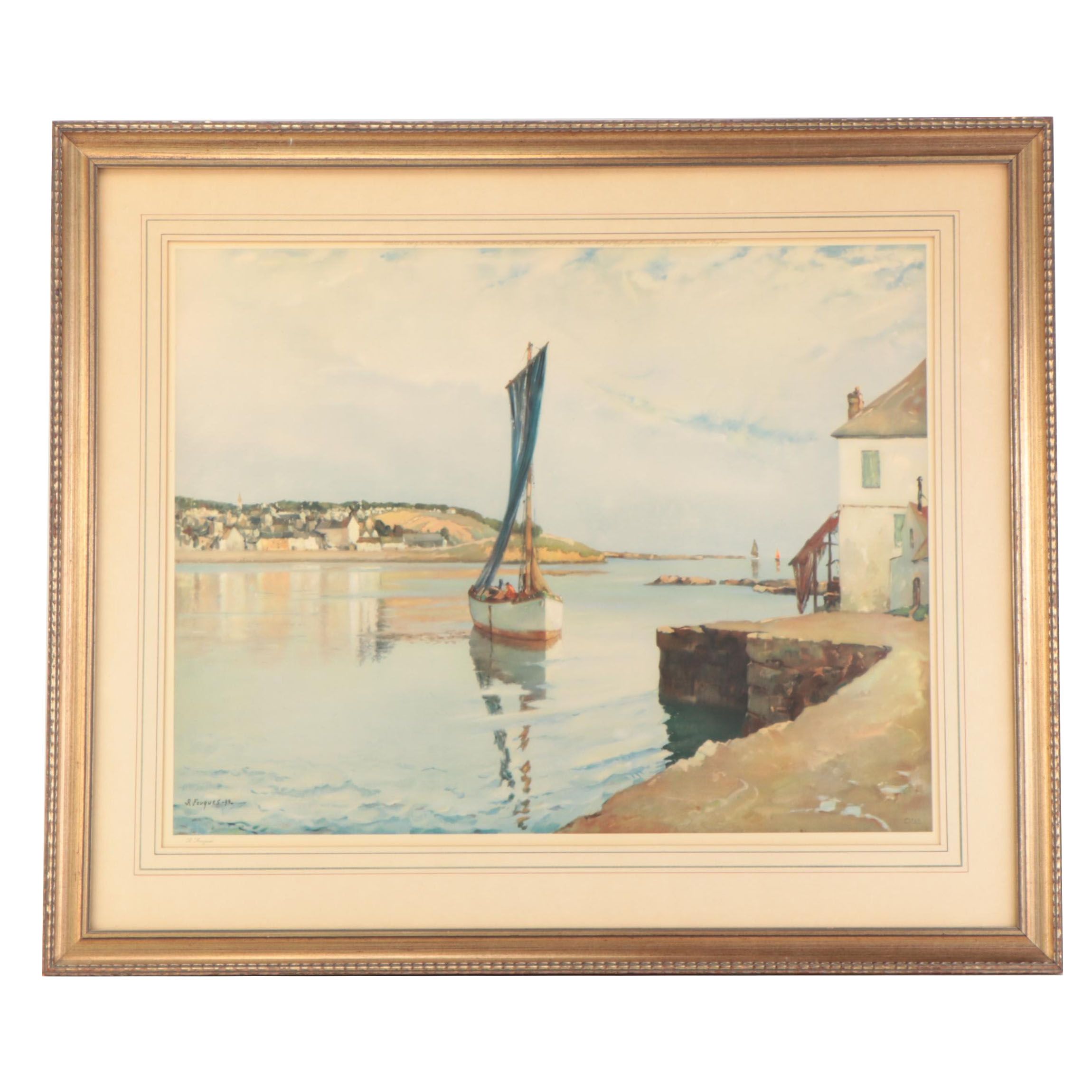 Offset Lithograph After Robert Henri Fouques, 1940