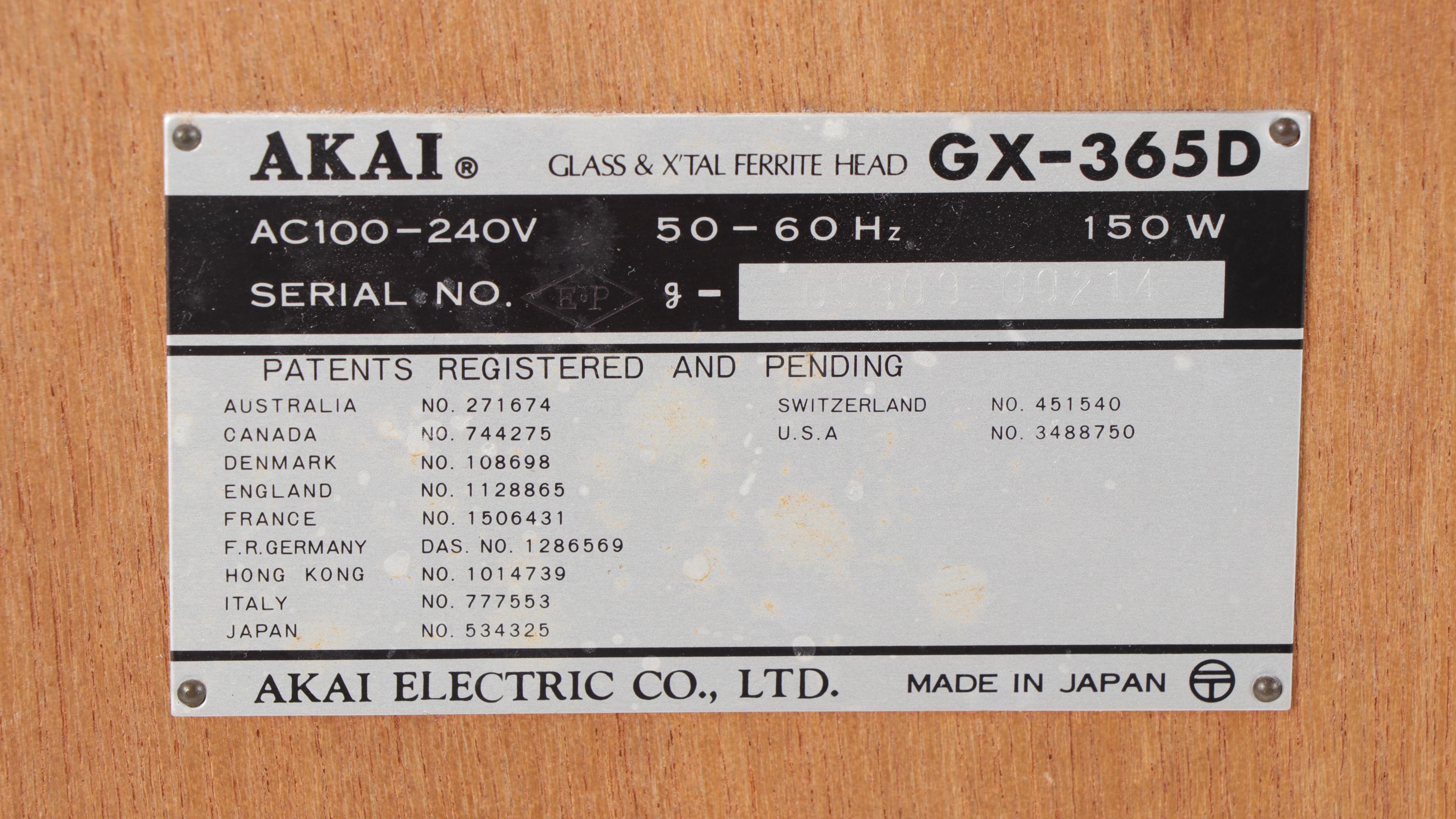 Akai GX-365D Auto Reverse Reel to Reel Recorder with Tape Collection