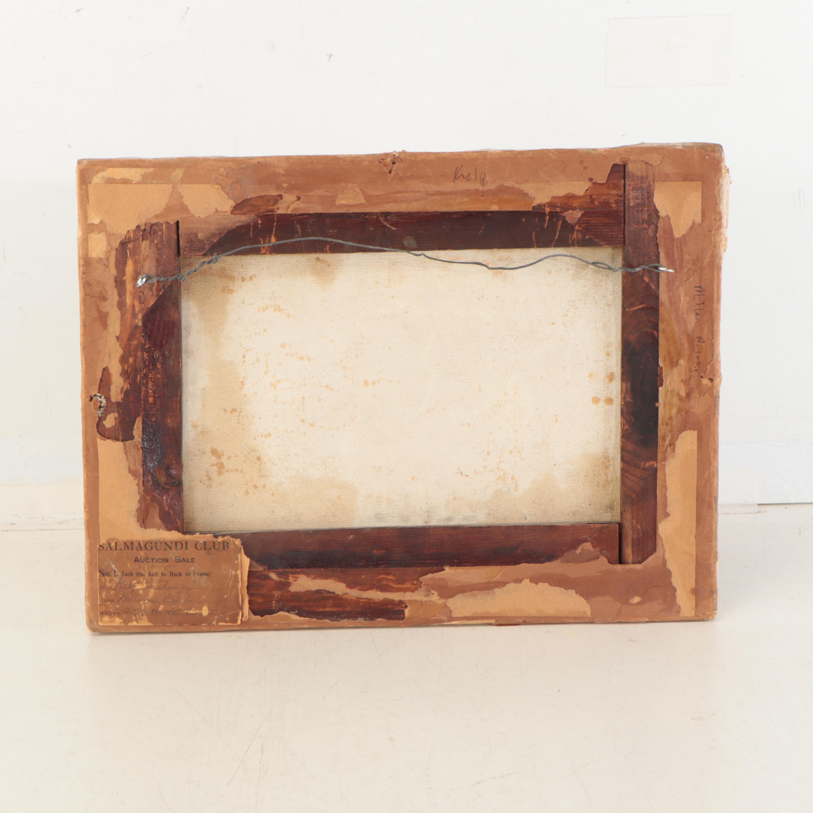 William Ritschel Tonalist Oil Painting of Figure and Horse Cart