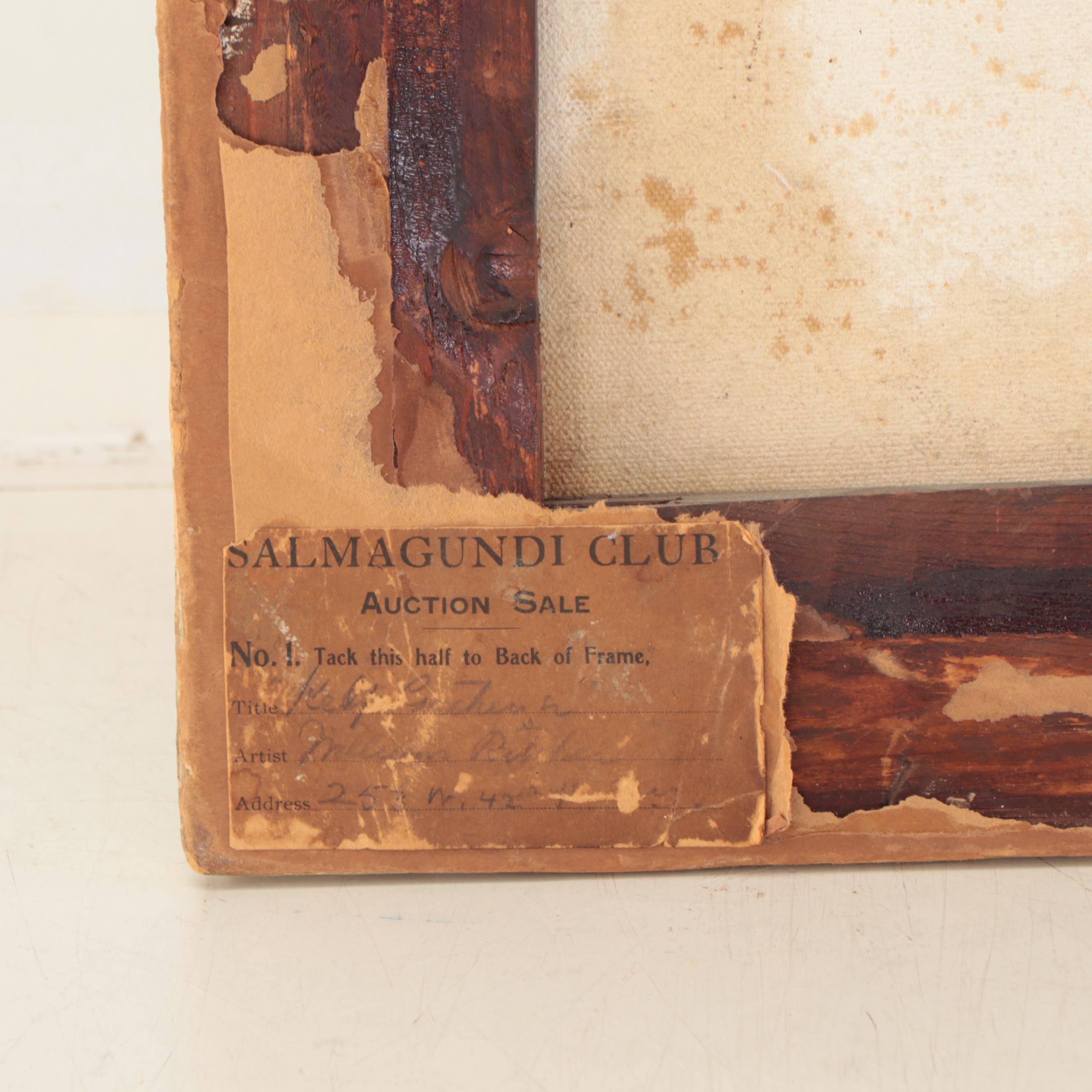 William Ritschel Tonalist Oil Painting of Figure and Horse Cart