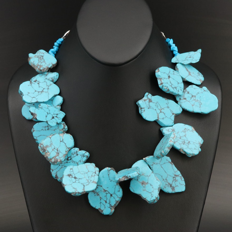 Turquoise Necklace with Sterling Clasp