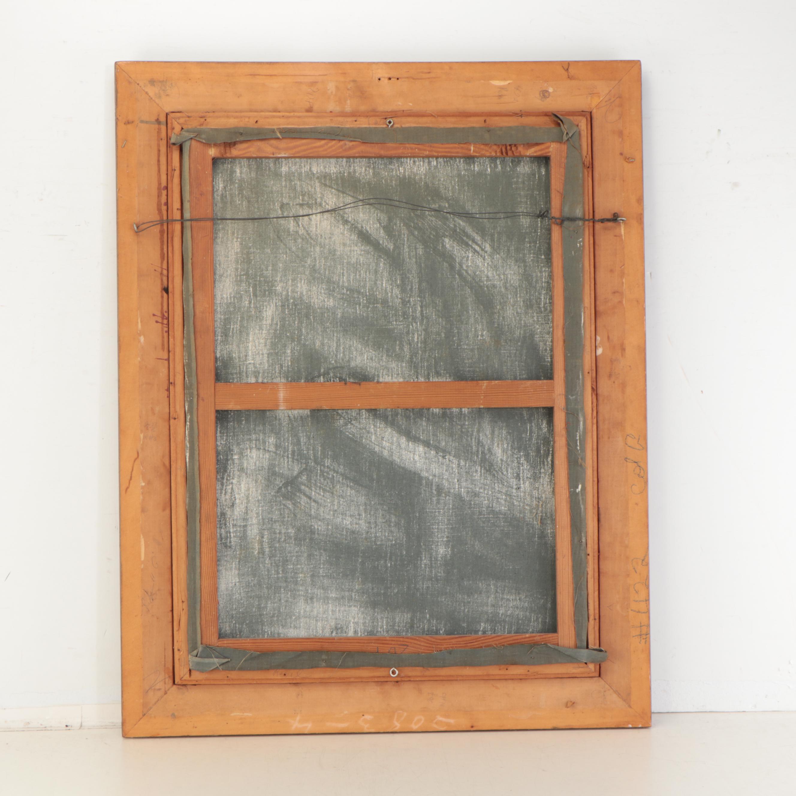 Walter Spitzer Figural Oil Painting of a Man With Music Box