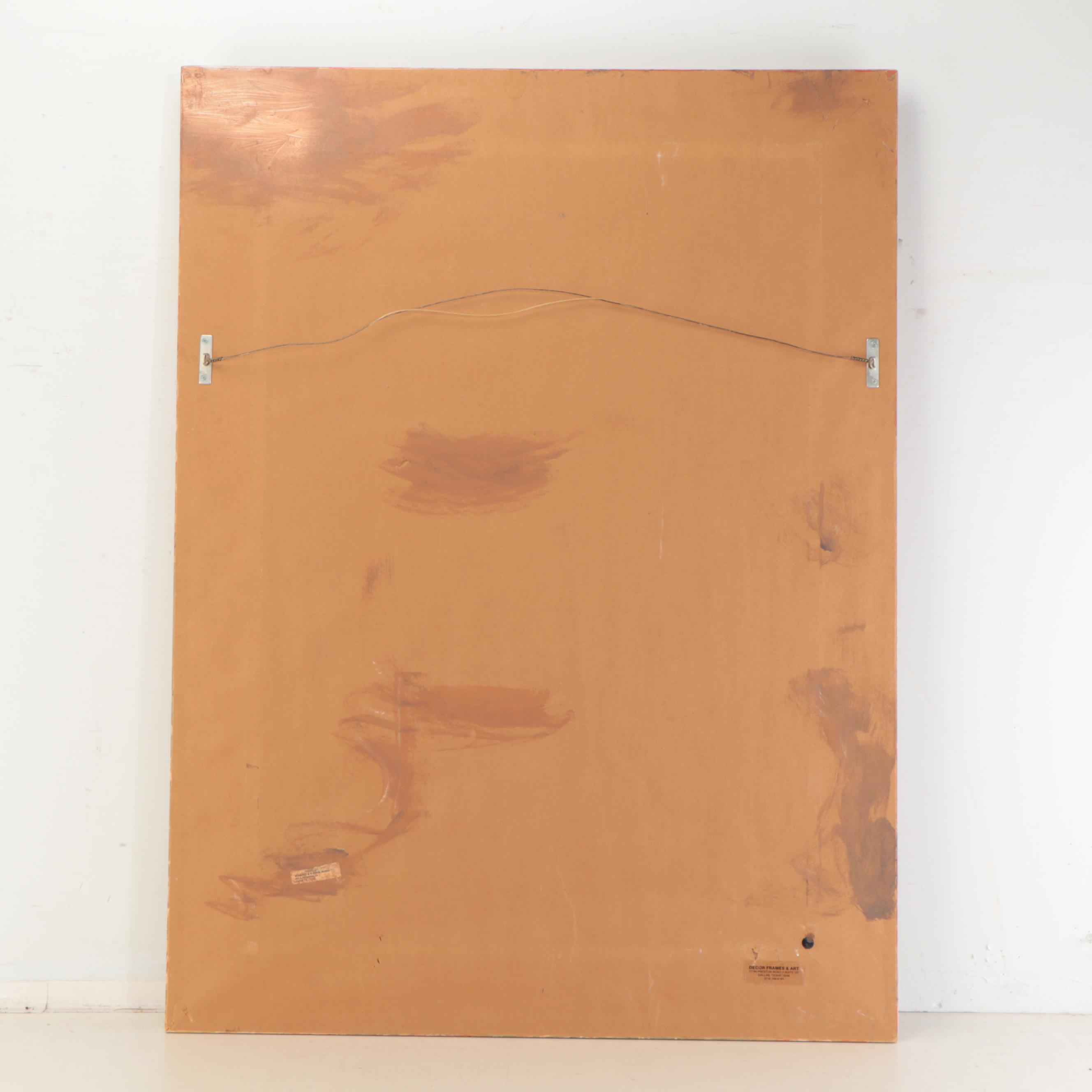 J. Wilson Architectural Oil Painting, Late 20th Century