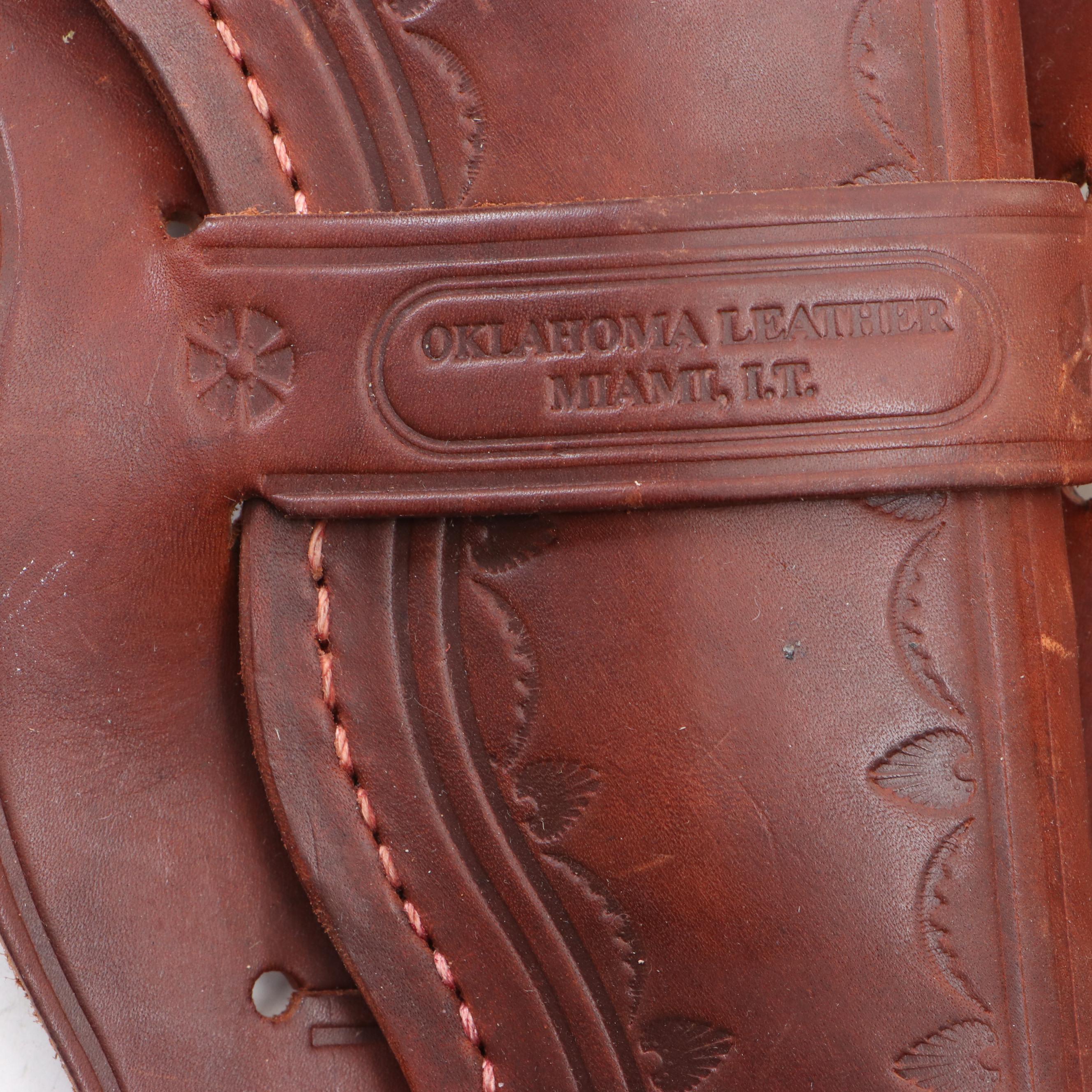 Gun and Knife Holster Collection Including Embossed Leather Holster
