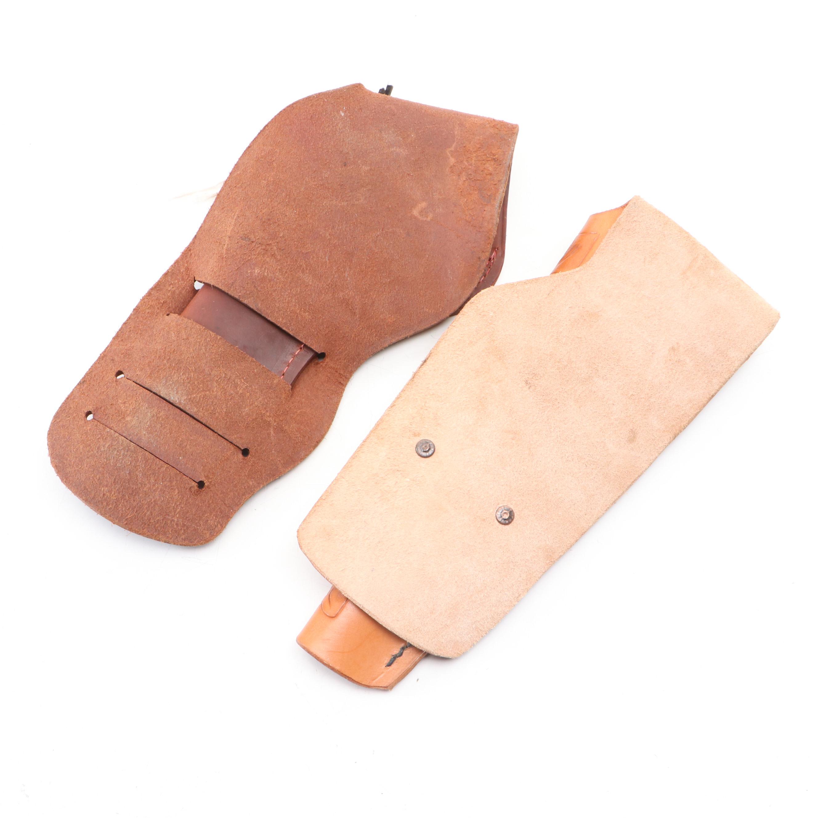 Gun and Knife Holster Collection Including Embossed Leather Holster