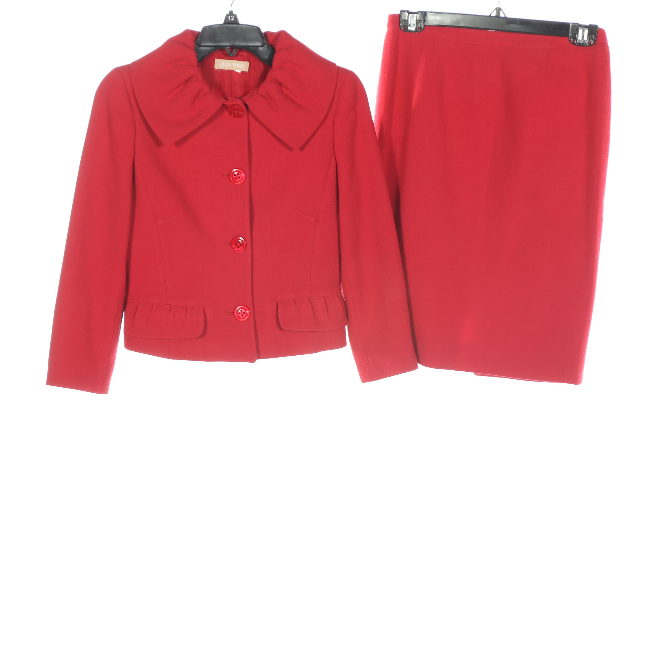 Luca Luca Skirt Suits and Sleeveless Dress in Wool Crepe