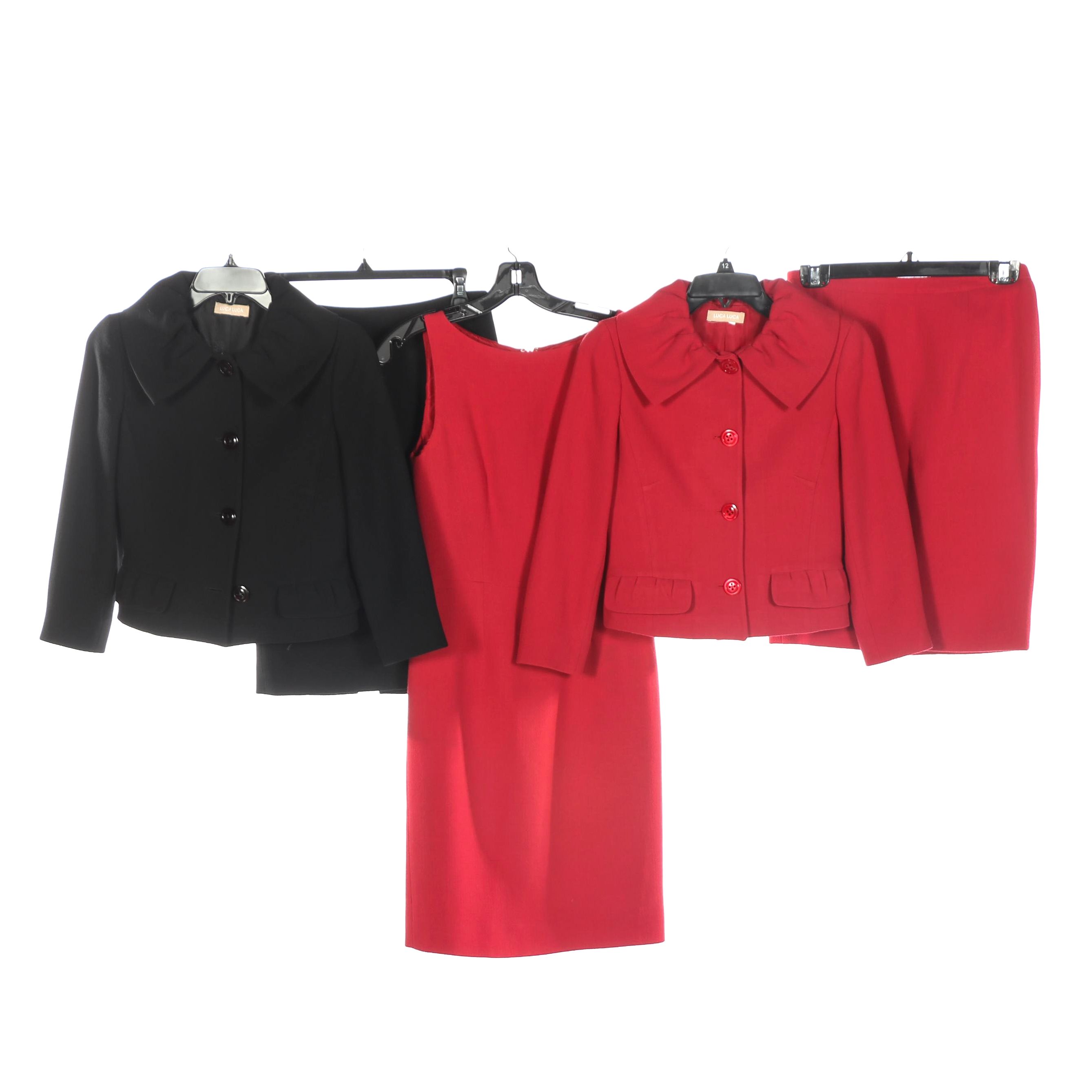 Luca Luca Skirt Suits and Sleeveless Dress in Wool Crepe