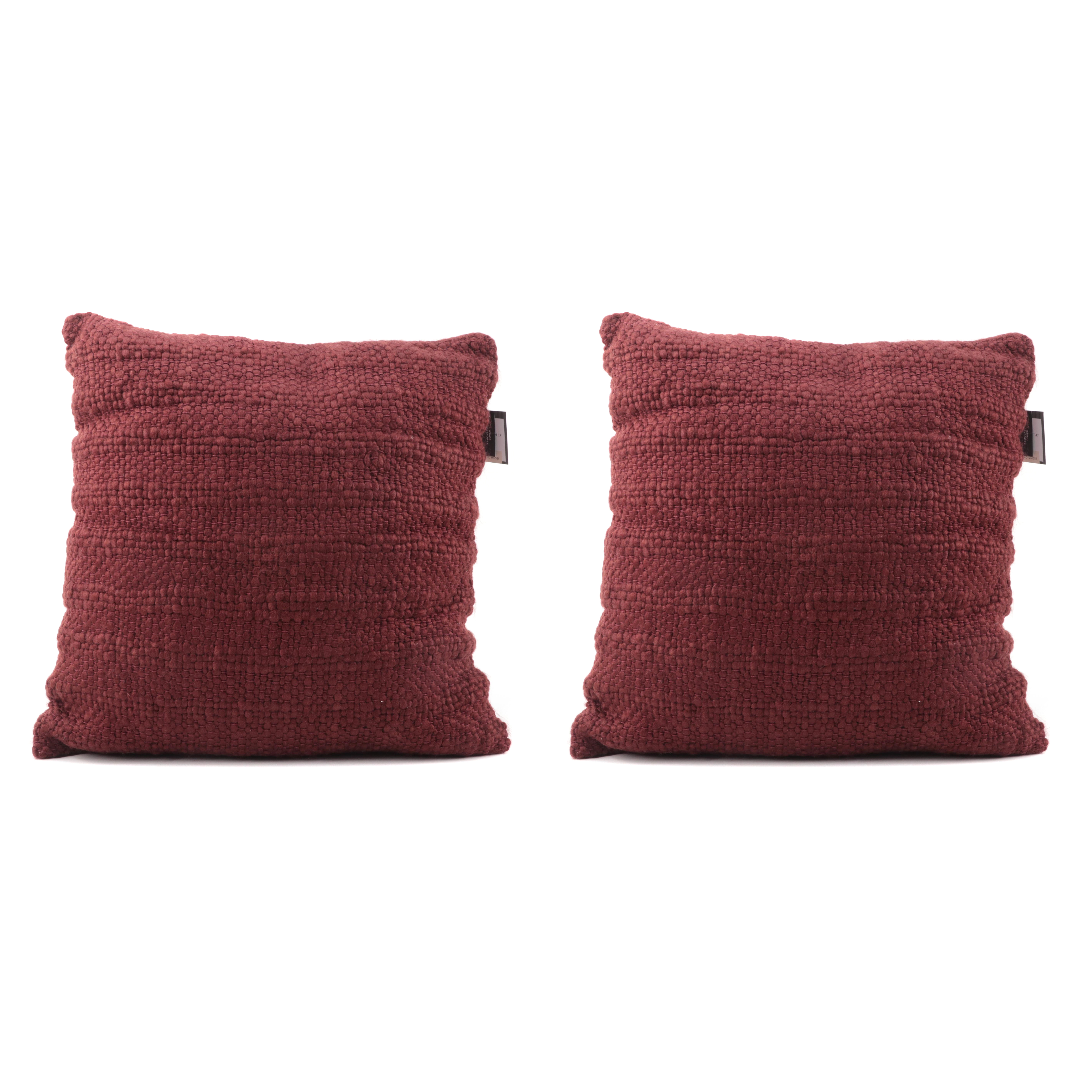 Pair of Threshold Designed with Studio McGee Woven Burgundy Throw Pillows