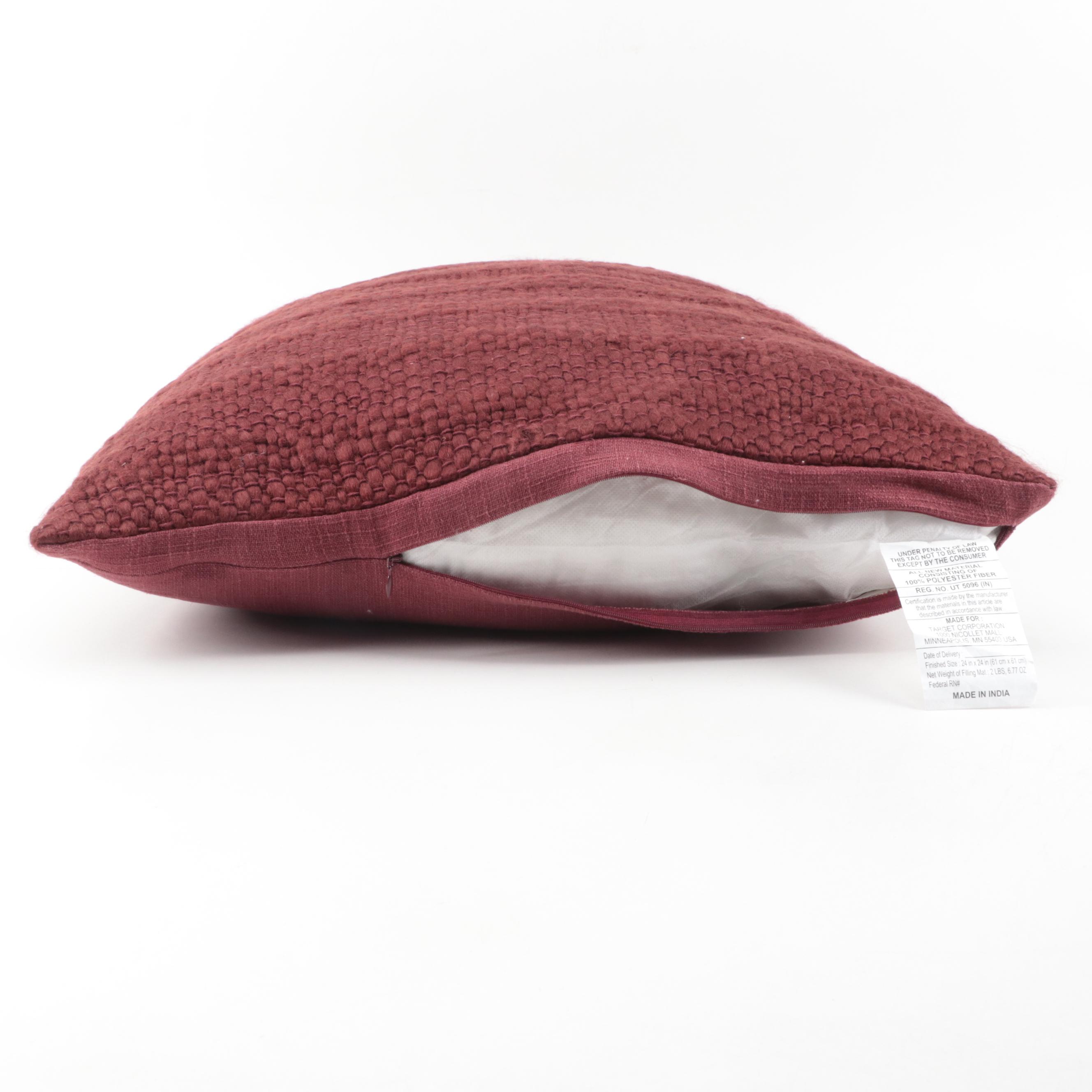 Pair of Threshold Designed with Studio McGee Woven Burgundy Throw Pillows