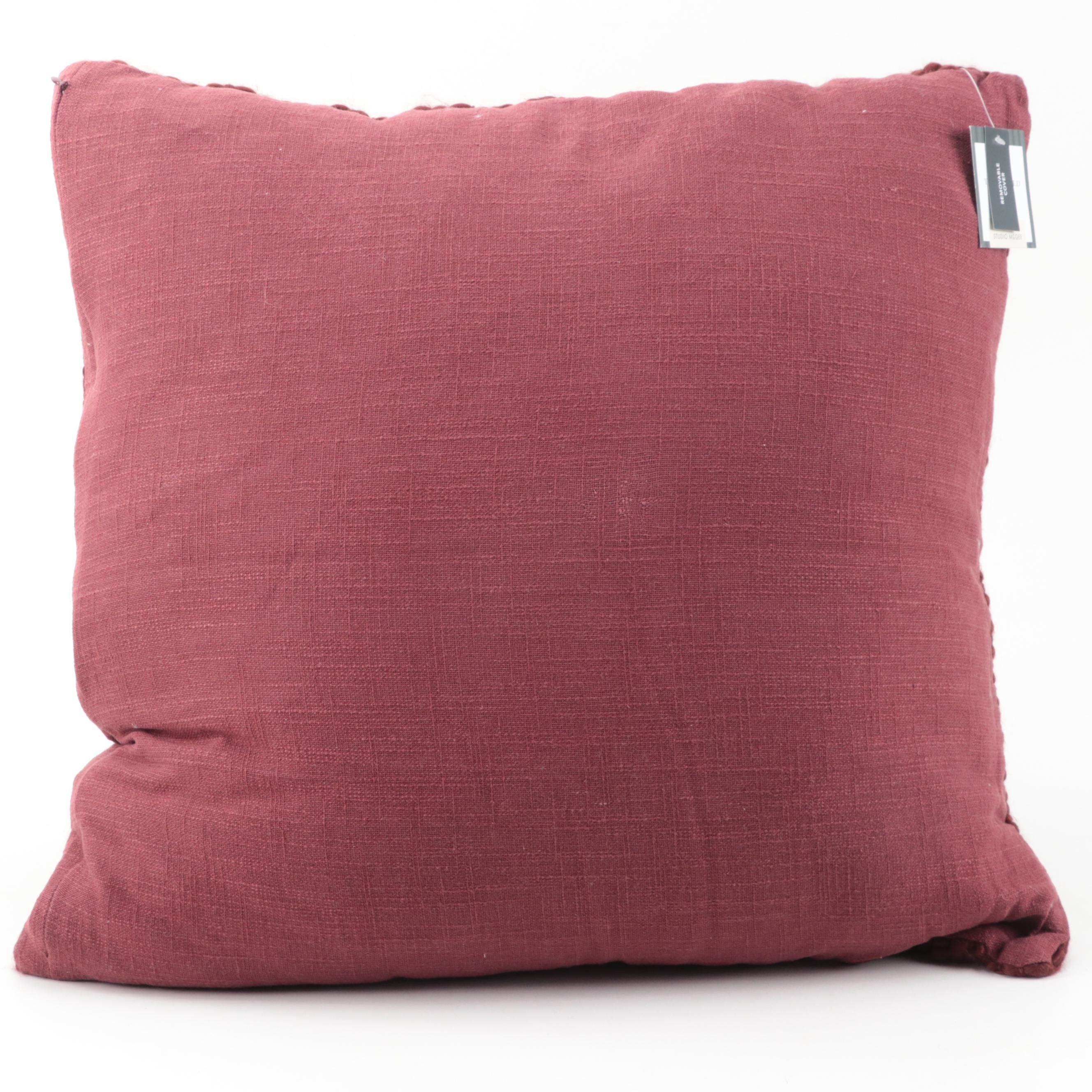 Pair of Threshold Designed with Studio McGee Woven Burgundy Throw Pillows