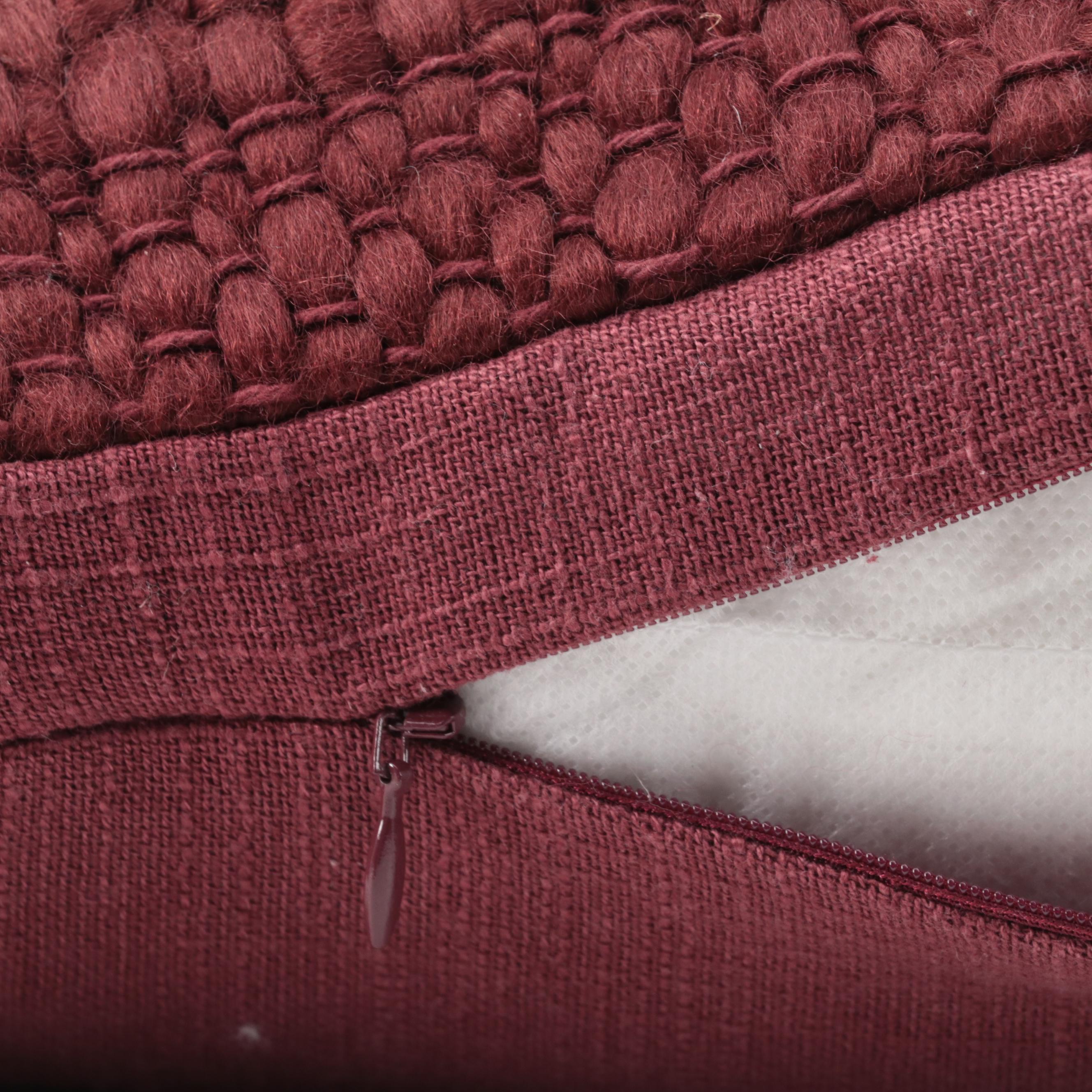 Pair of Threshold Designed with Studio McGee Woven Burgundy Throw Pillows