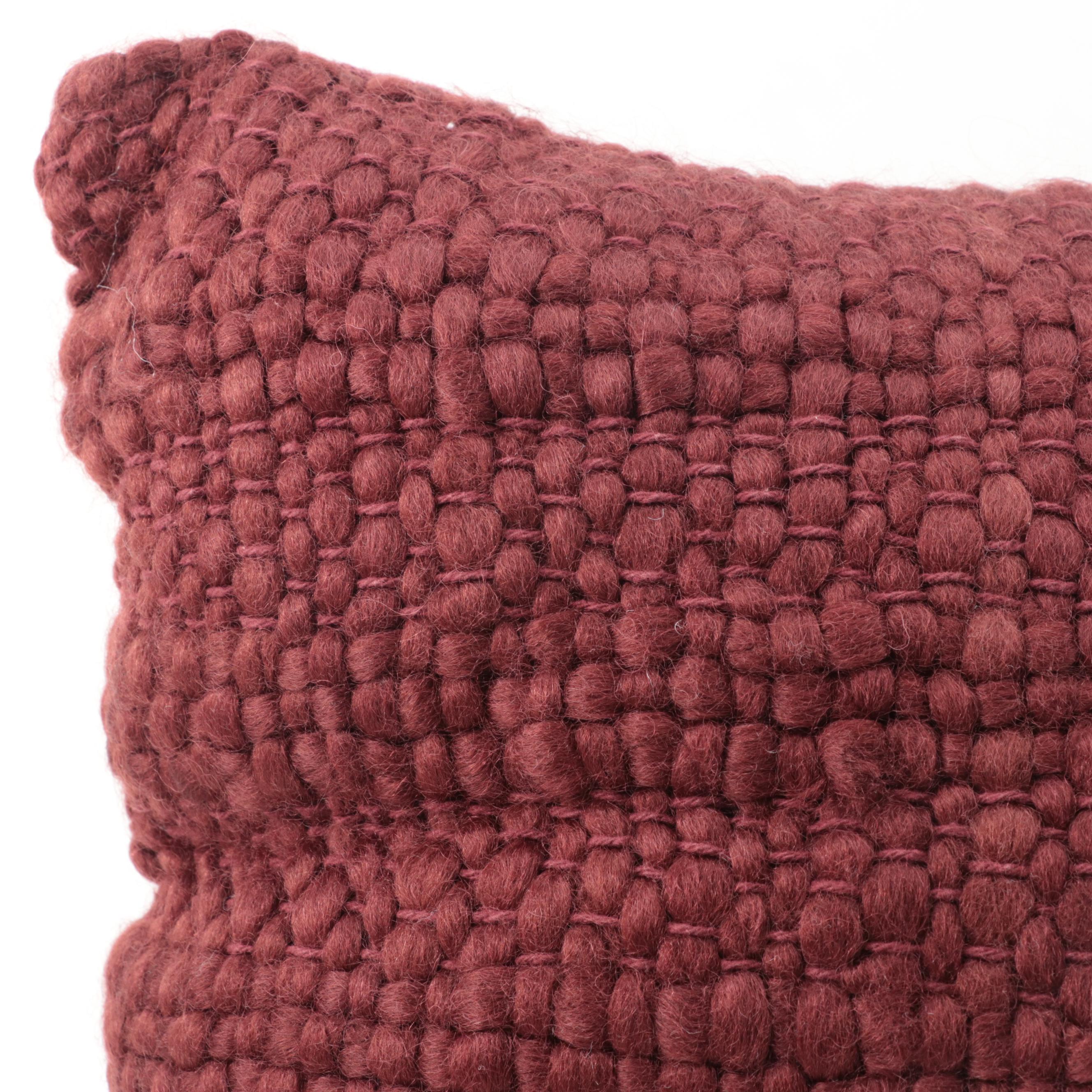 Pair of Threshold Designed with Studio McGee Woven Burgundy Throw Pillows